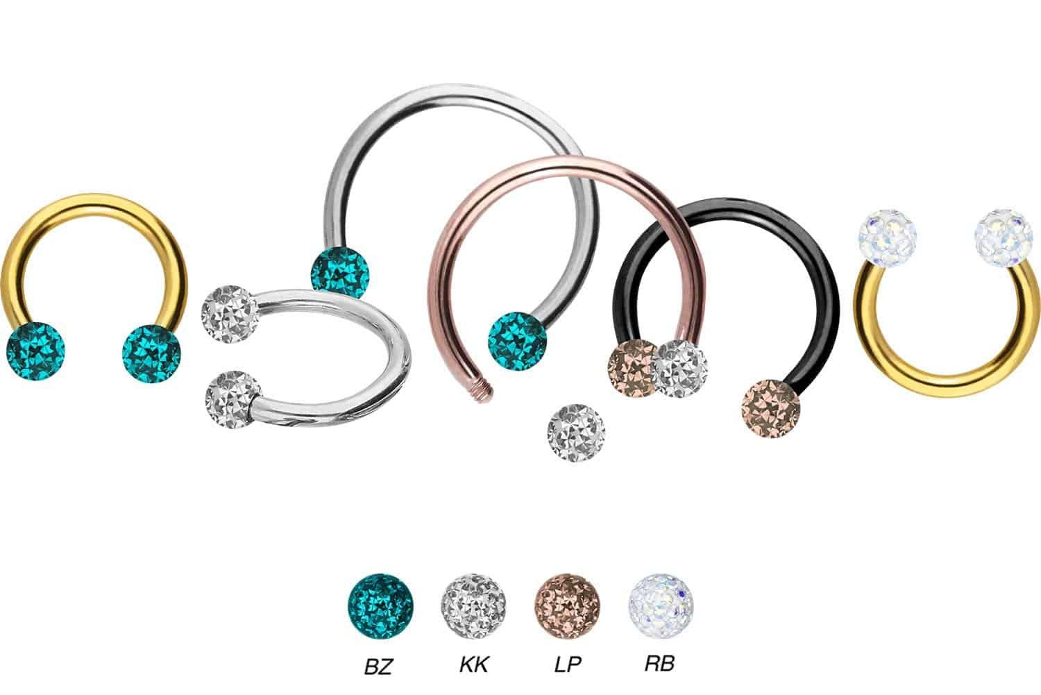 PIERCINGLINE Nasenpiercing Titan Hufeisenring EPOXY-KUGELN (Hufeisen-Ringe, günstig online kaufen