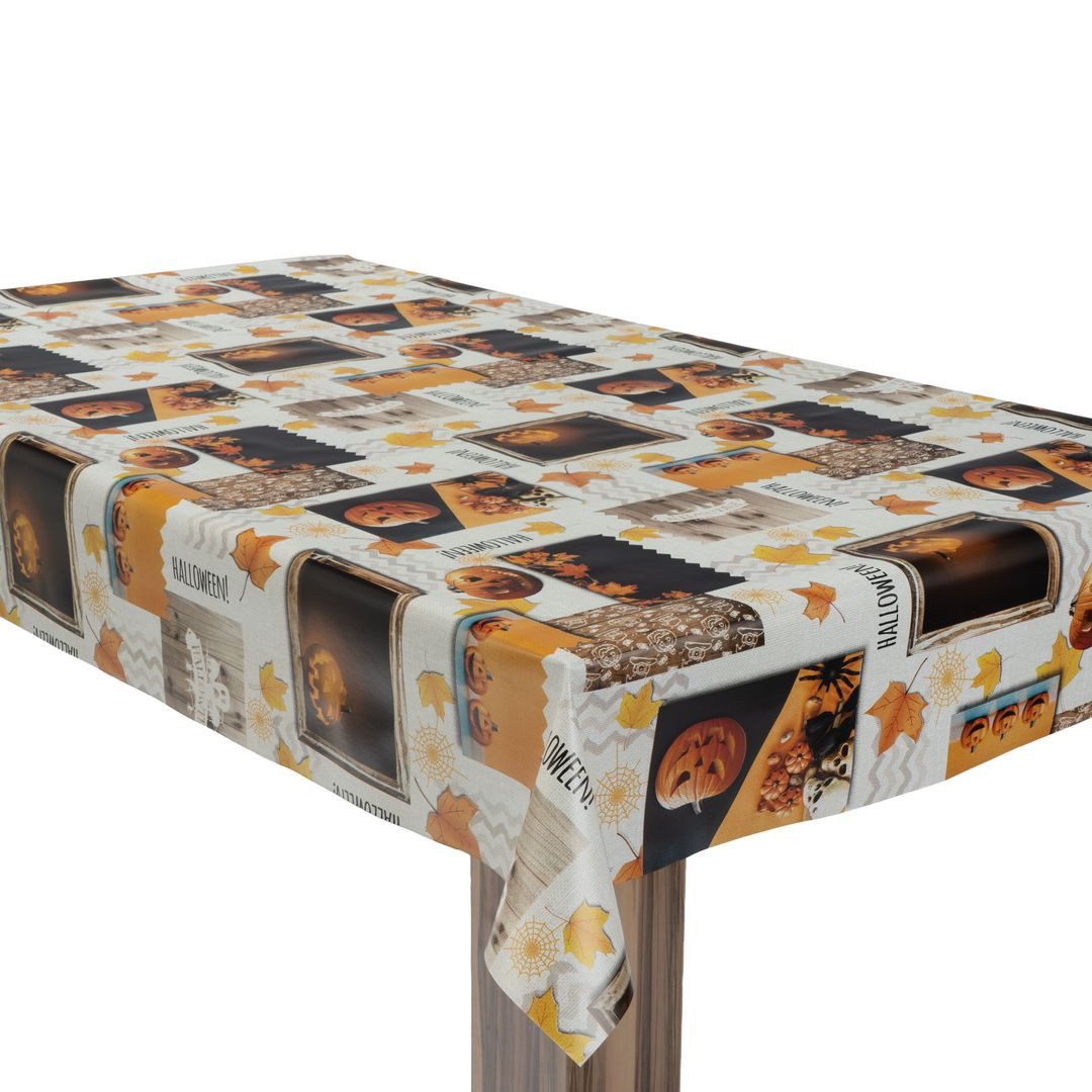 laro Tischdecke Wachstuchtischdecke Halloween Vintage Patchwork PVC Eckig