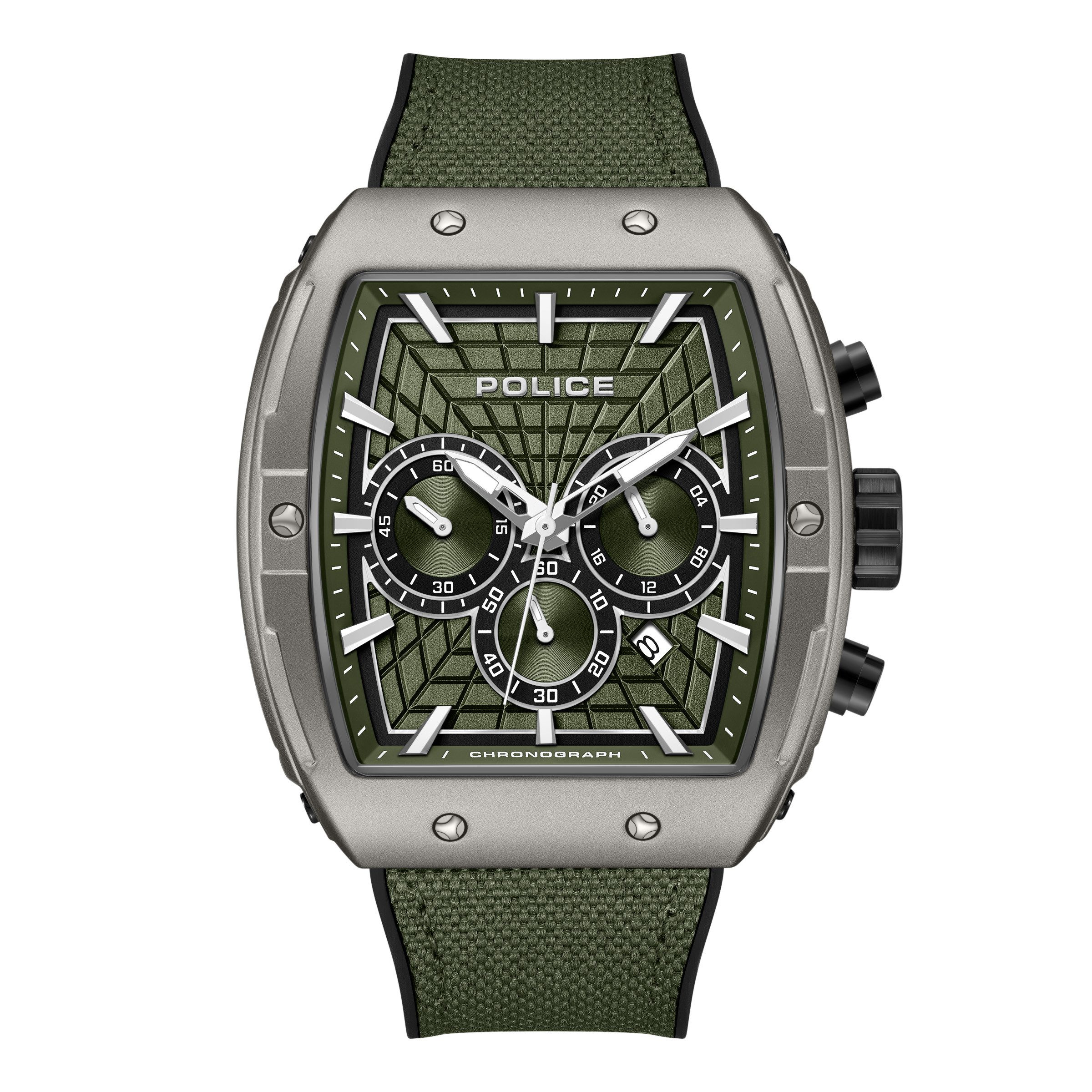 Police Chronograph Coswig PEWGQ0093401, Quarzuhr, Armbanduhr, Herrenuhr, Silikonarmband, analog, Tag