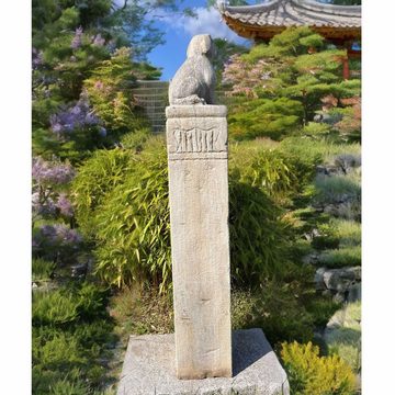 Asien LifeStyle Gartenfigur Chinesisches Tierkreiszeichen Hund Garten Stele Säule China