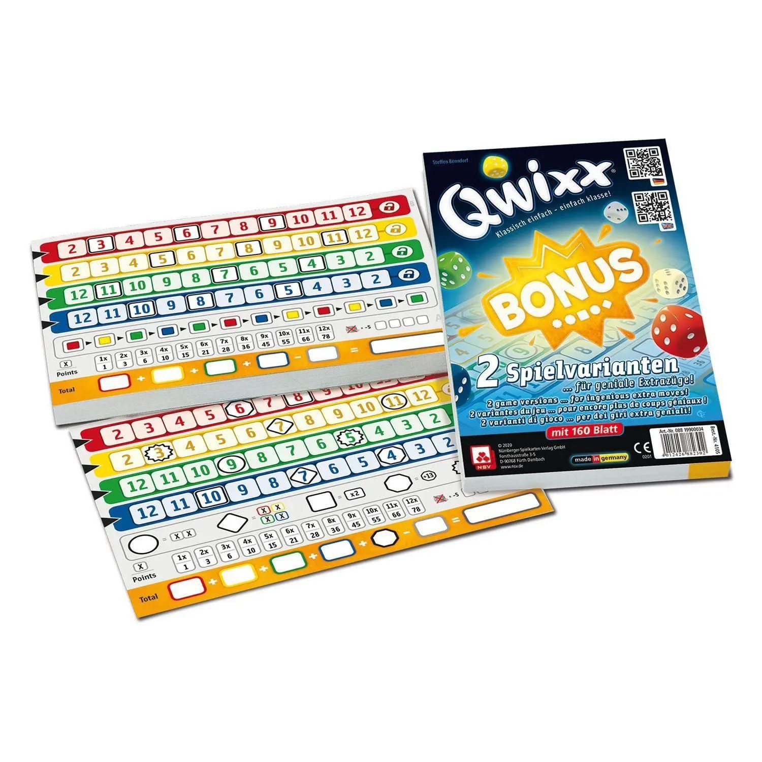 Cartamundi Spiel QWIXX - BONUS - INTERNATIONAL - Zusatzblöcke (2er)