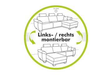 Jockenhöfer Gruppe Ecksofa Laguna L-Form mit Federkernpolsterung, in einer soften, ansprechenden Optik, links/rechts montierbar