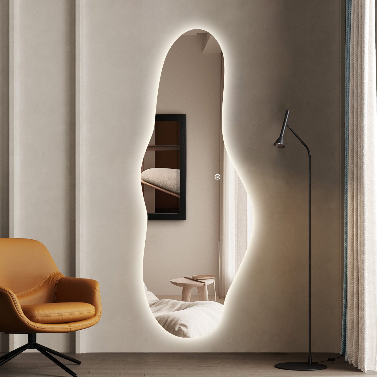 WDWRITTI Dekospiegel Rahmenlos Ganzkörperspiegel mit Beleuchtung groß 165x6 günstig online kaufen