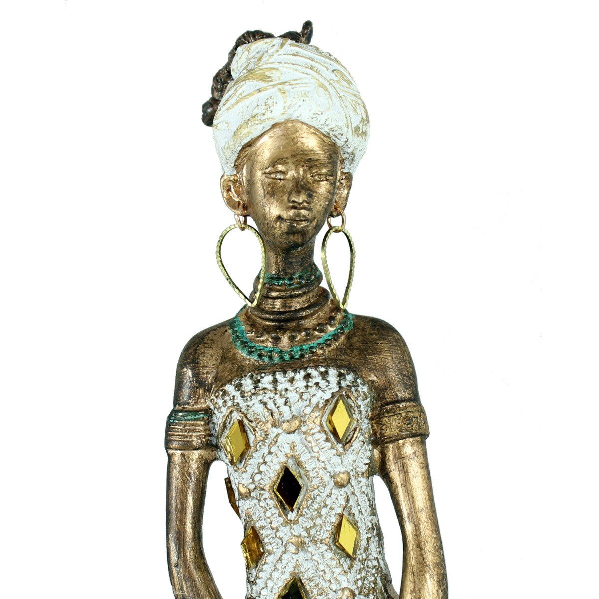 übereinander Händen Afrikanische Afrika Dekofigur, Afrikafigur mit Figur Deko handbemalt Frau colourliving