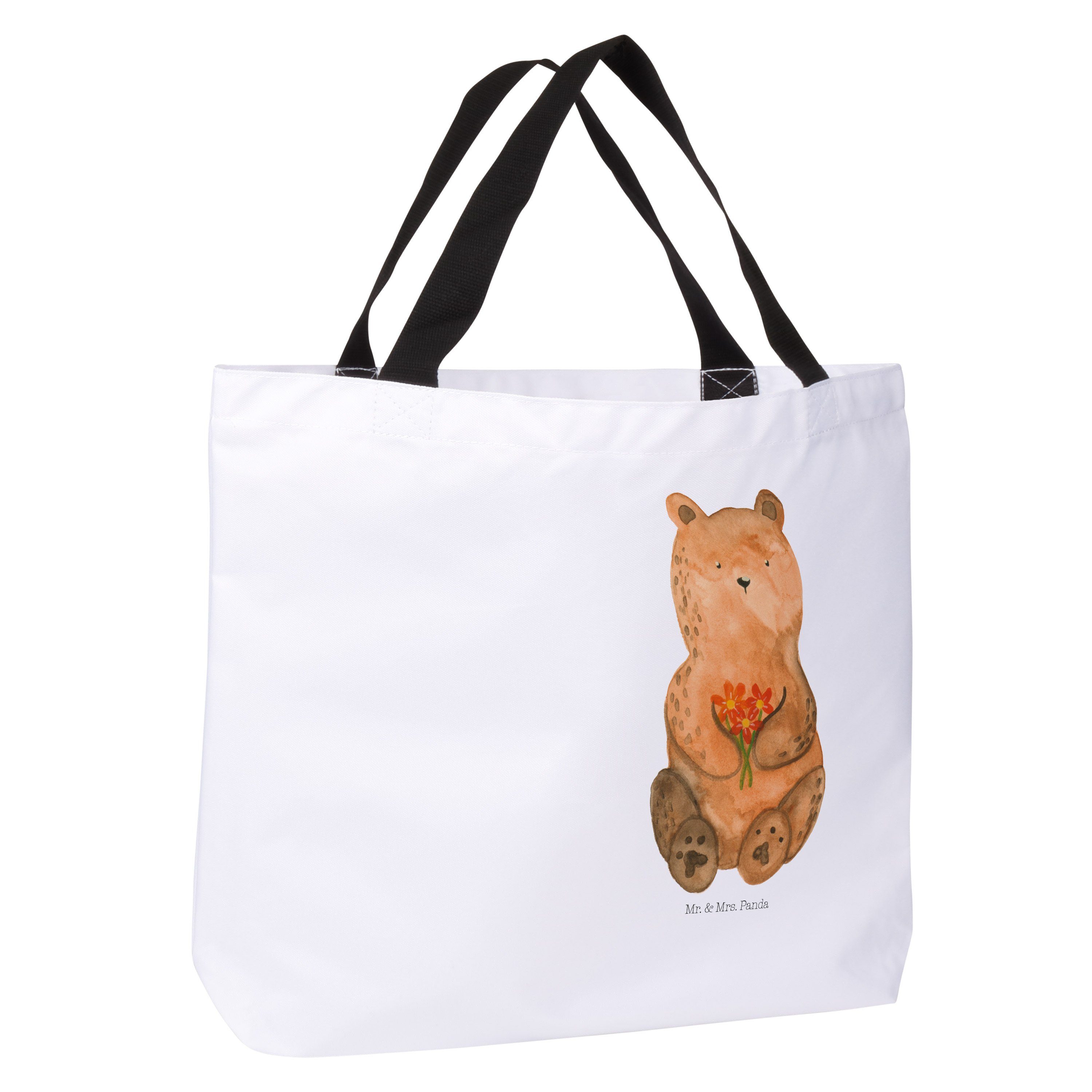 Strandtasche, Einkaufstas Weiß - Teddybär, Panda & Geschenk, - Dankbär (1-tlg) Mrs. Danke, Mr. Shopper