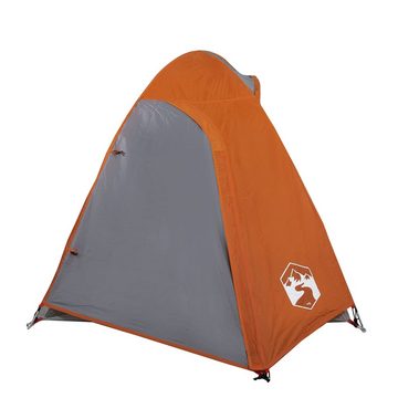 vidaXL Vorzelt Kuppel-Campingzelt 2 Personen Grau und Orange Wasserdicht, (1 tlg)