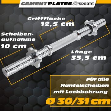 ScSPORTS® Hantel-Set 60/75kg Kurzhanteln Langhantel SZ Stange Gewichte 31mm, Hantelscheiben, Kunststoff