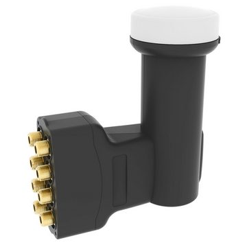 ARLI 60cm HD Sat Anlage grau + Octo LNB + 8x F-Stecker vergoldet SAT-Antenne (60 cm, Stahl)