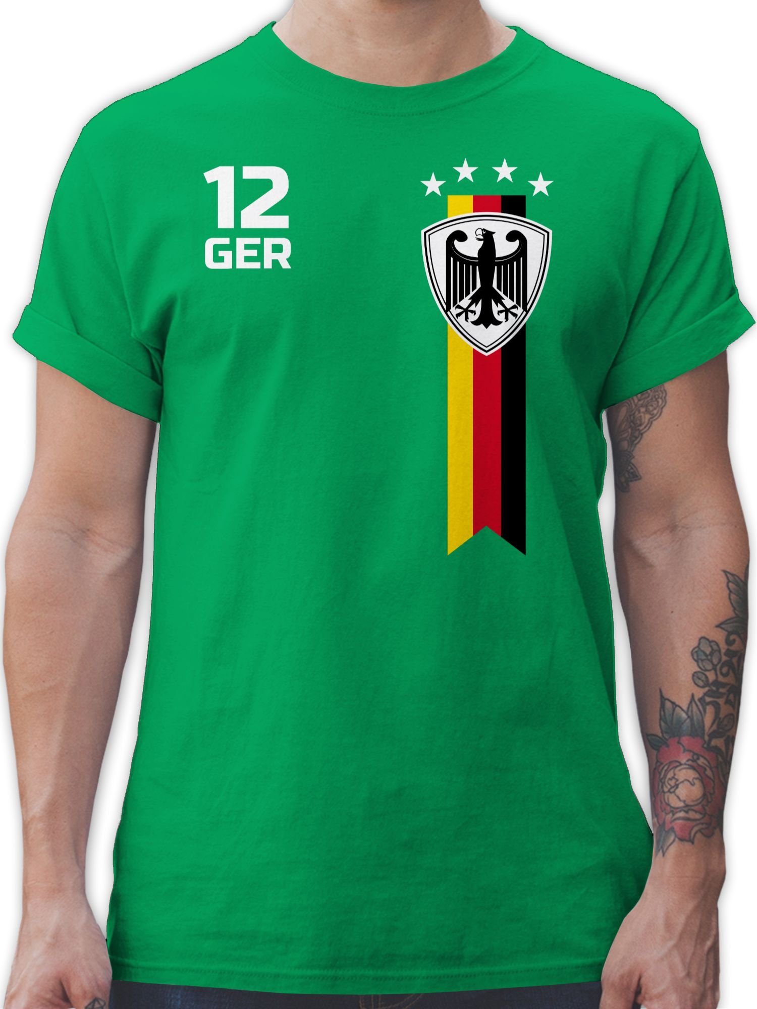 Shirtracer T-Shirt WM Fan Deutschland Fussball EM 2024 2 Grün
