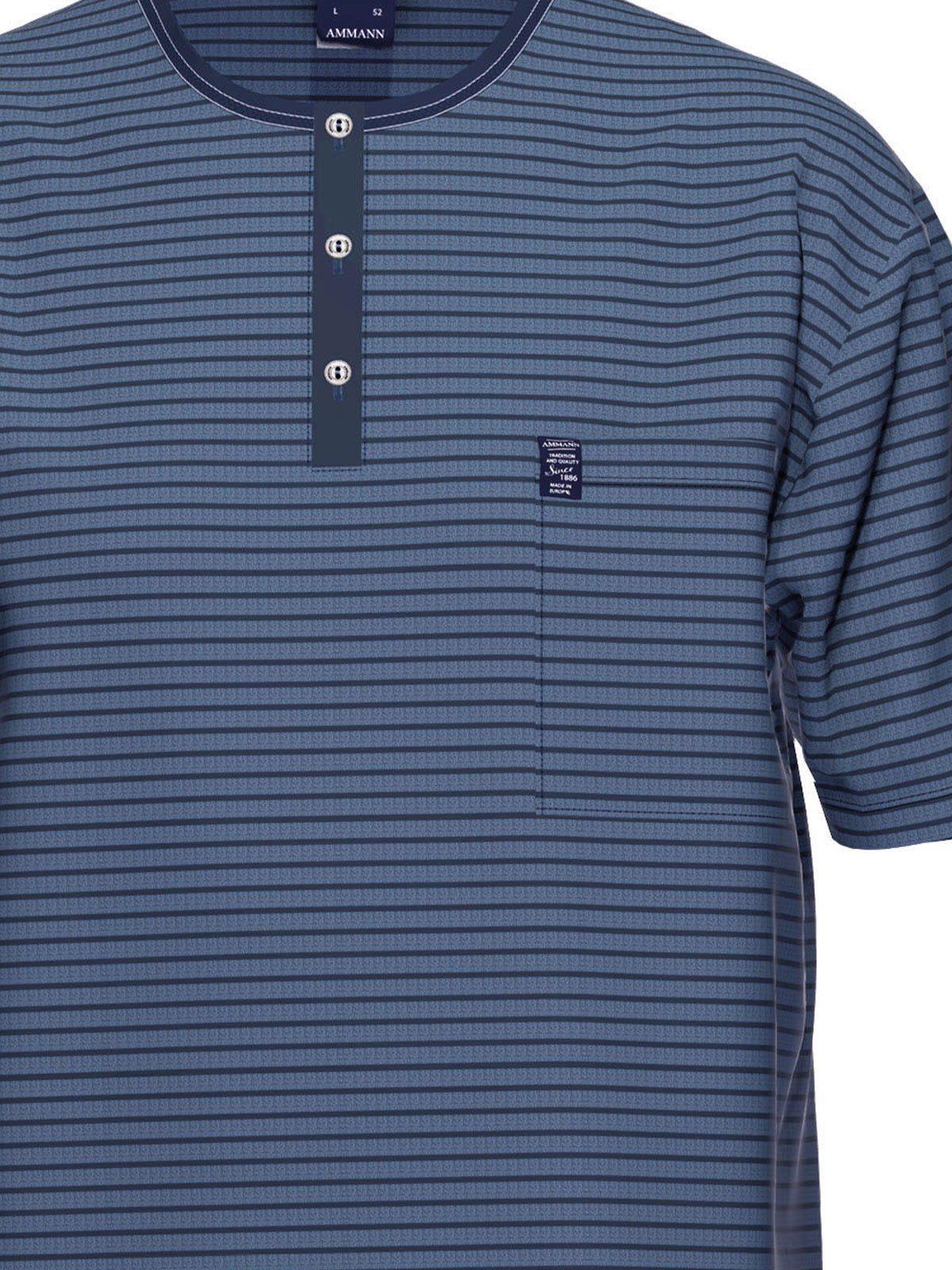 Ammann Pyjama Nachthemd 1/2 Arm Men / Nightwear (Stück, 1 tlg) Nachthemd, Gestreift, Pflegeleicht, Single-Jersey