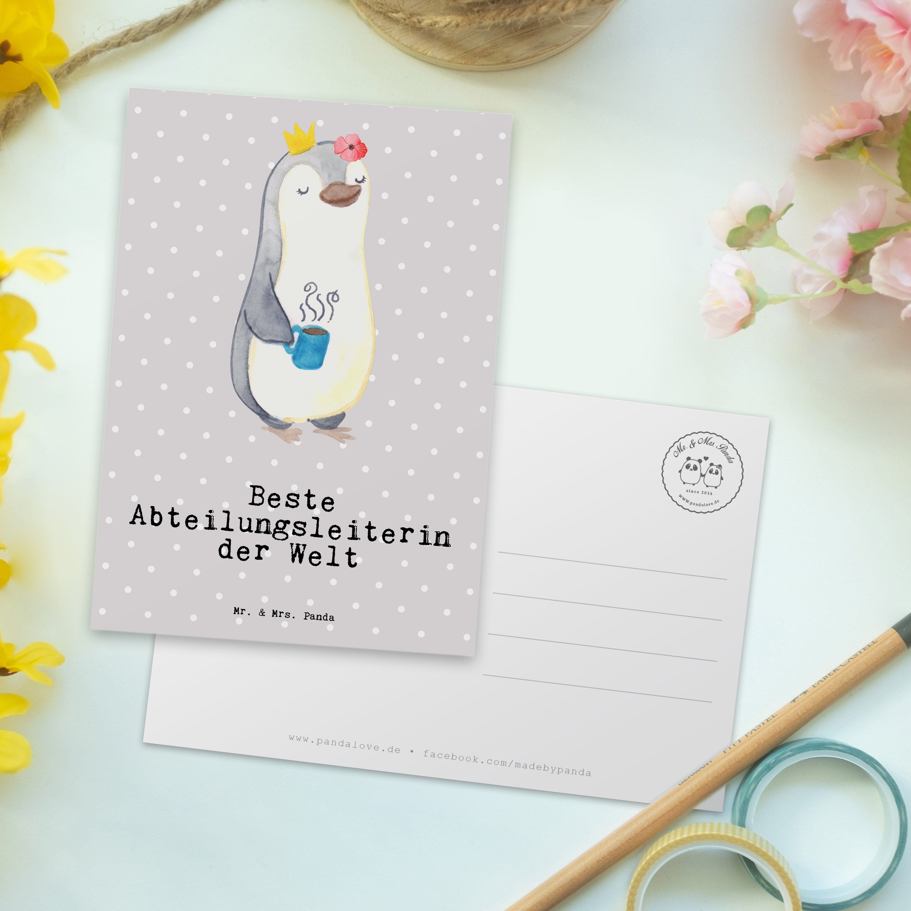 Abteilungsleiterin - Beste Mr. der Postkarte Pinguin & Welt Panda Geschenk Pastell Mrs. Grau -