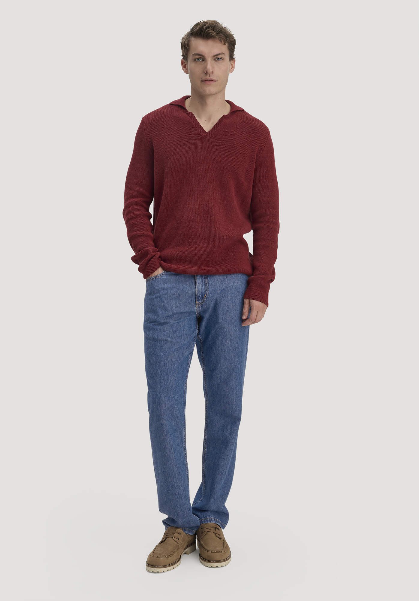 Hessnatur Bequeme Jeans aus Bio-Denim mit TENCEL™ Lyocell und Leinen (1-tlg) aus Bio-Denim mit TENCEL™ Lyocell und Leinen