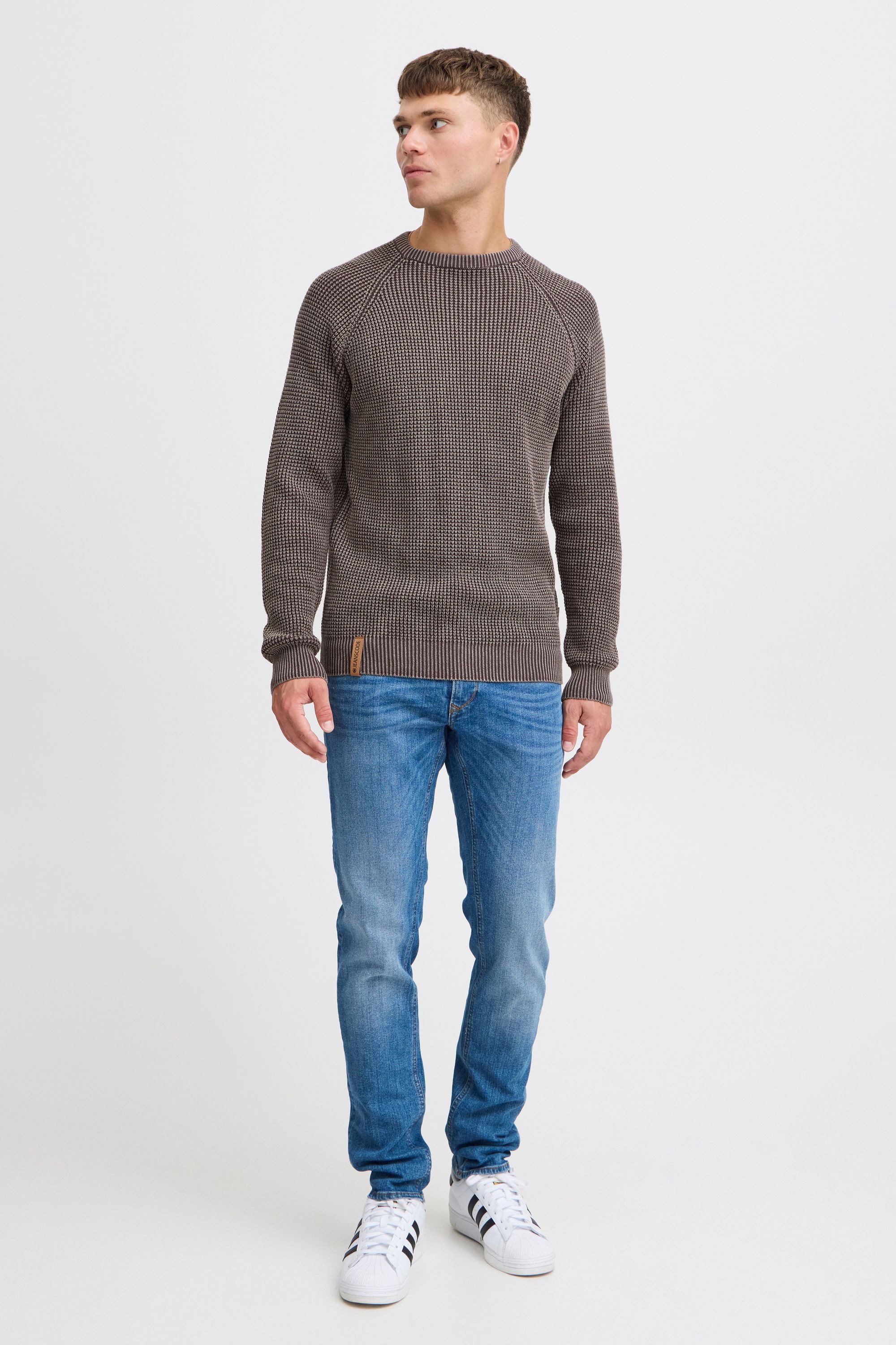 Indicode Strickpullover IDRockford Strickpulli in Waffelstrick-Optik