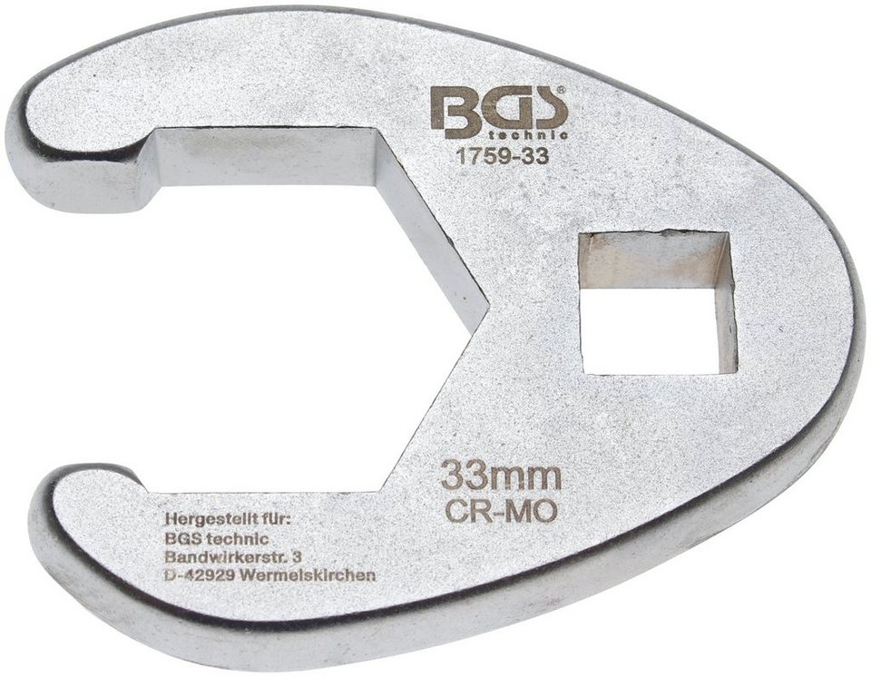 BGS Werkzeugset Hahnenfußschlüssel-Satz, 8-tlg., Antrieb Innenvierkant 12,5  mm (1/2) / 20 mm (3/4)