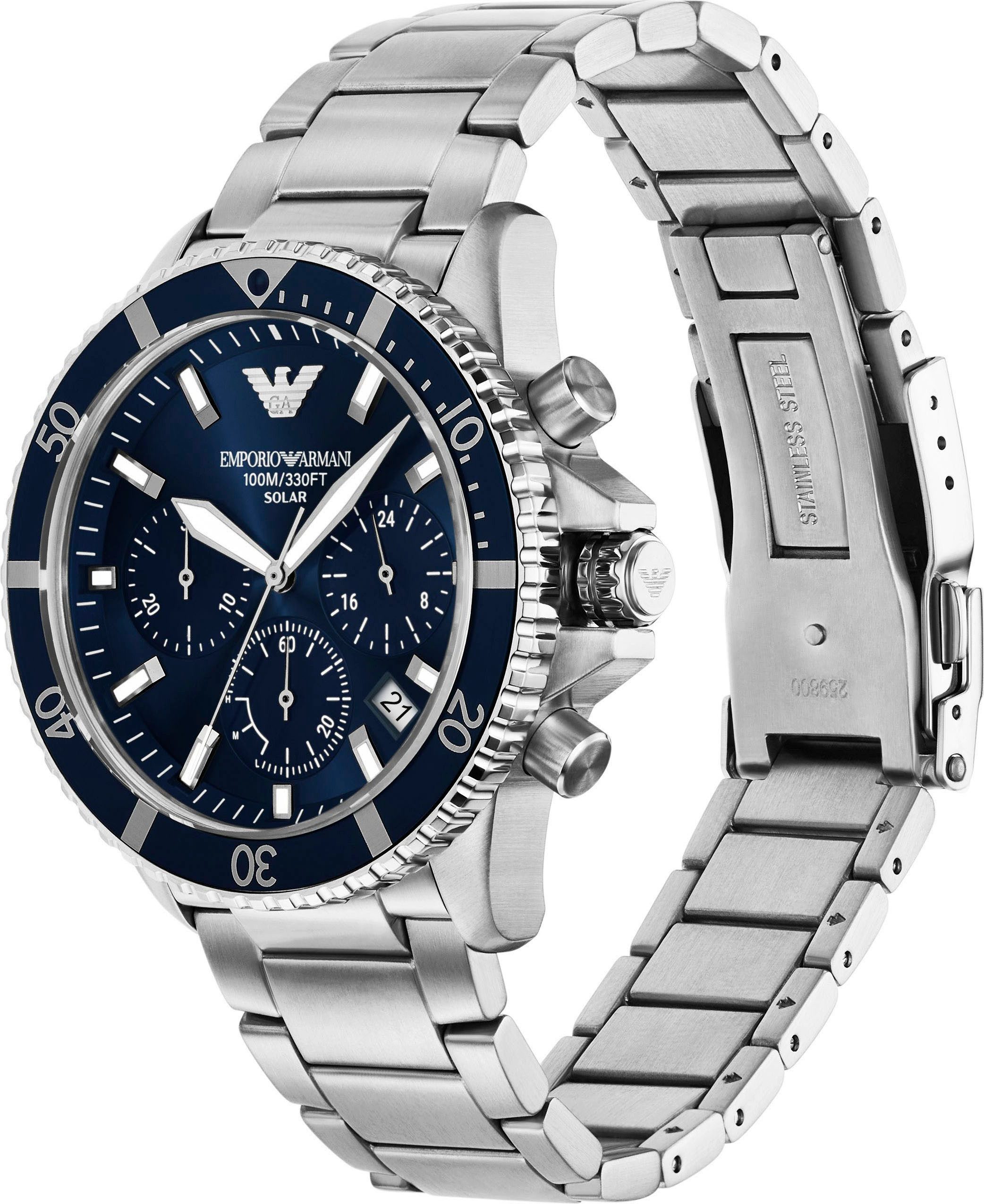 Emporio Armani Chronograph AR11681, Armbanduhr, Solar, Herrenuhr, Edelstahl günstig online kaufen