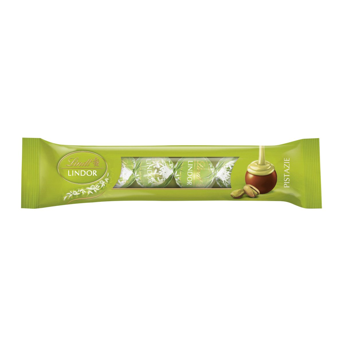 LINDT Schokolade, Lindt Lindor Pistazie 4er Stange zartschmelzenden Füllung 50g