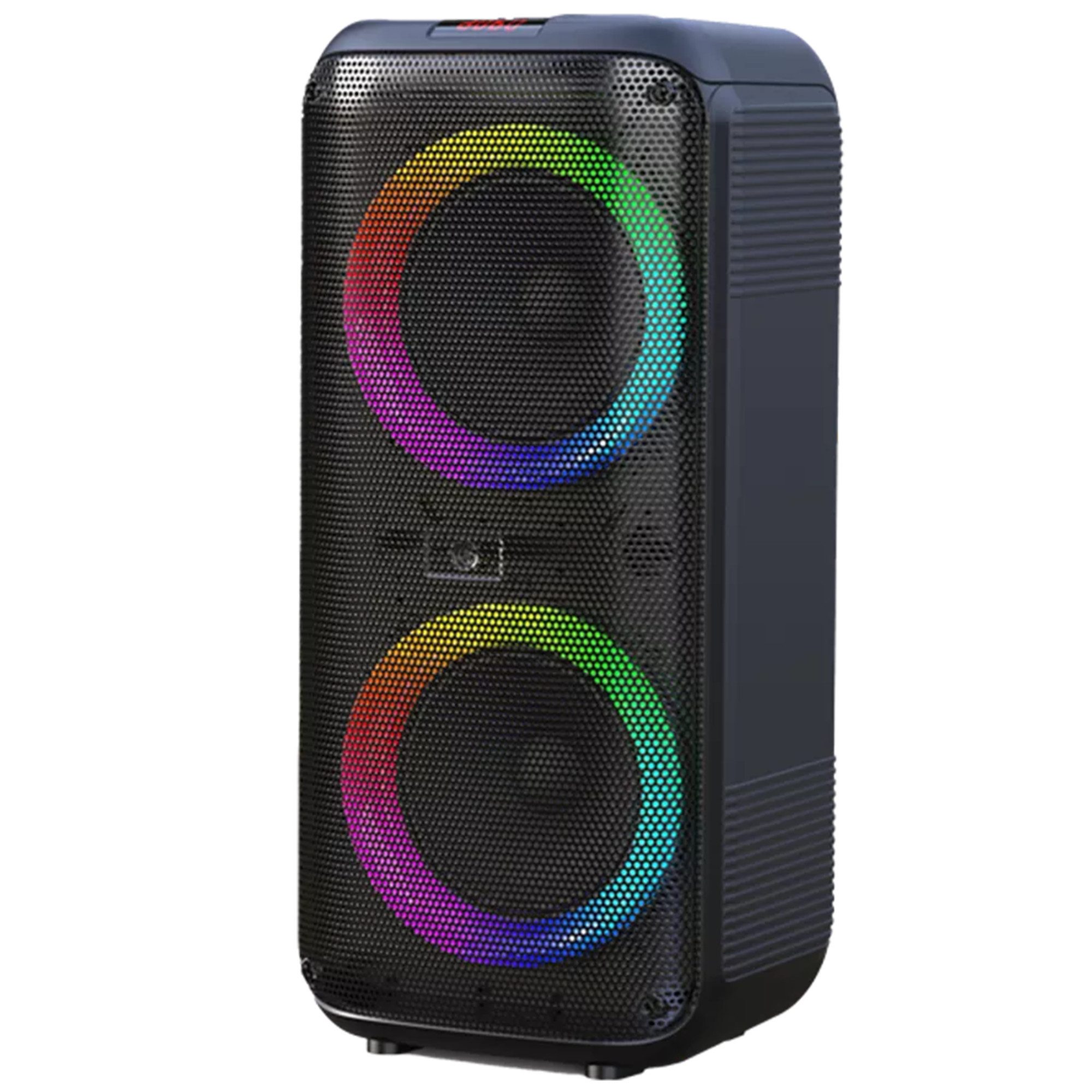 Denver BPS-354 Akku Bluetooth-Partylautsprecher LED-Lichteffekte Mikrofon Party-Lautsprecher (20 W, 200W(20W RMS), Rollen, Griff, LED-Beleuchtung, TWS-Pairing möglich)