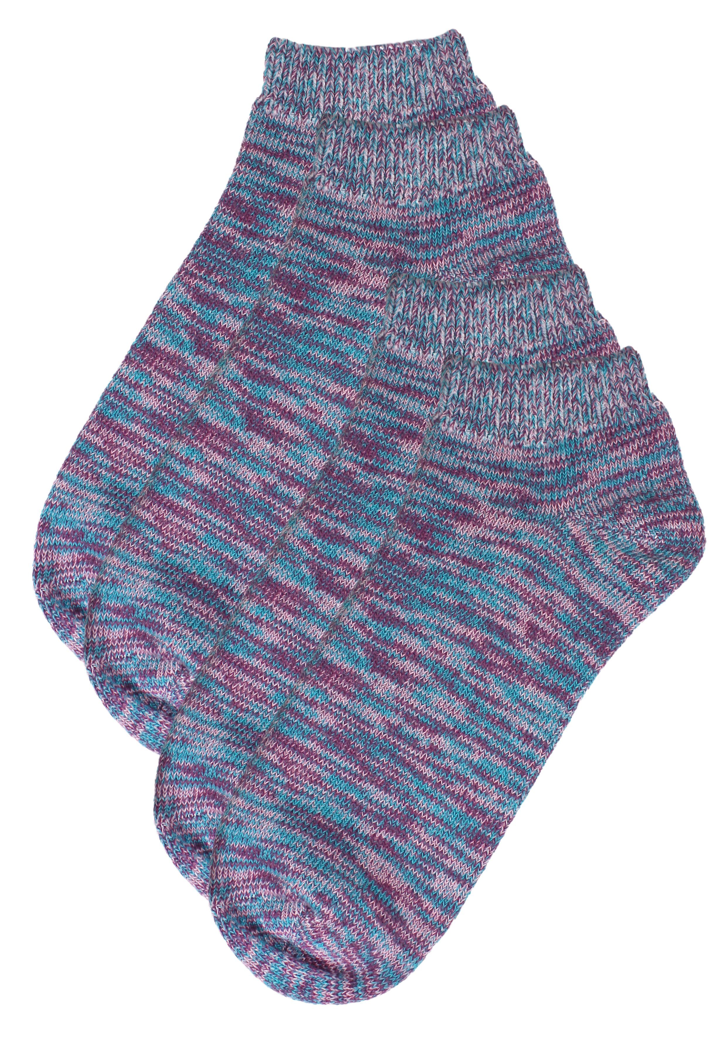 Rogo Socken Mouline (2-Paar) im Doppelpack lila | Socken