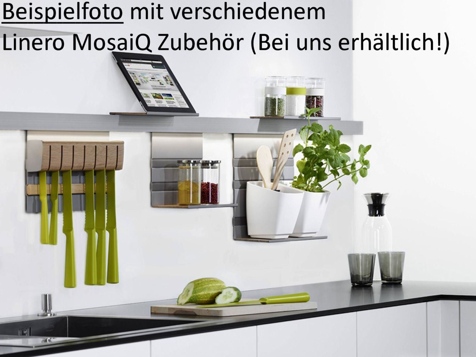 SO-TECH® Küchenrückwand, Zubehör für Ablagen Relingsystem Halter Auswahl MosaiQ Titangrau, Kesseböhmer versch. und zur
