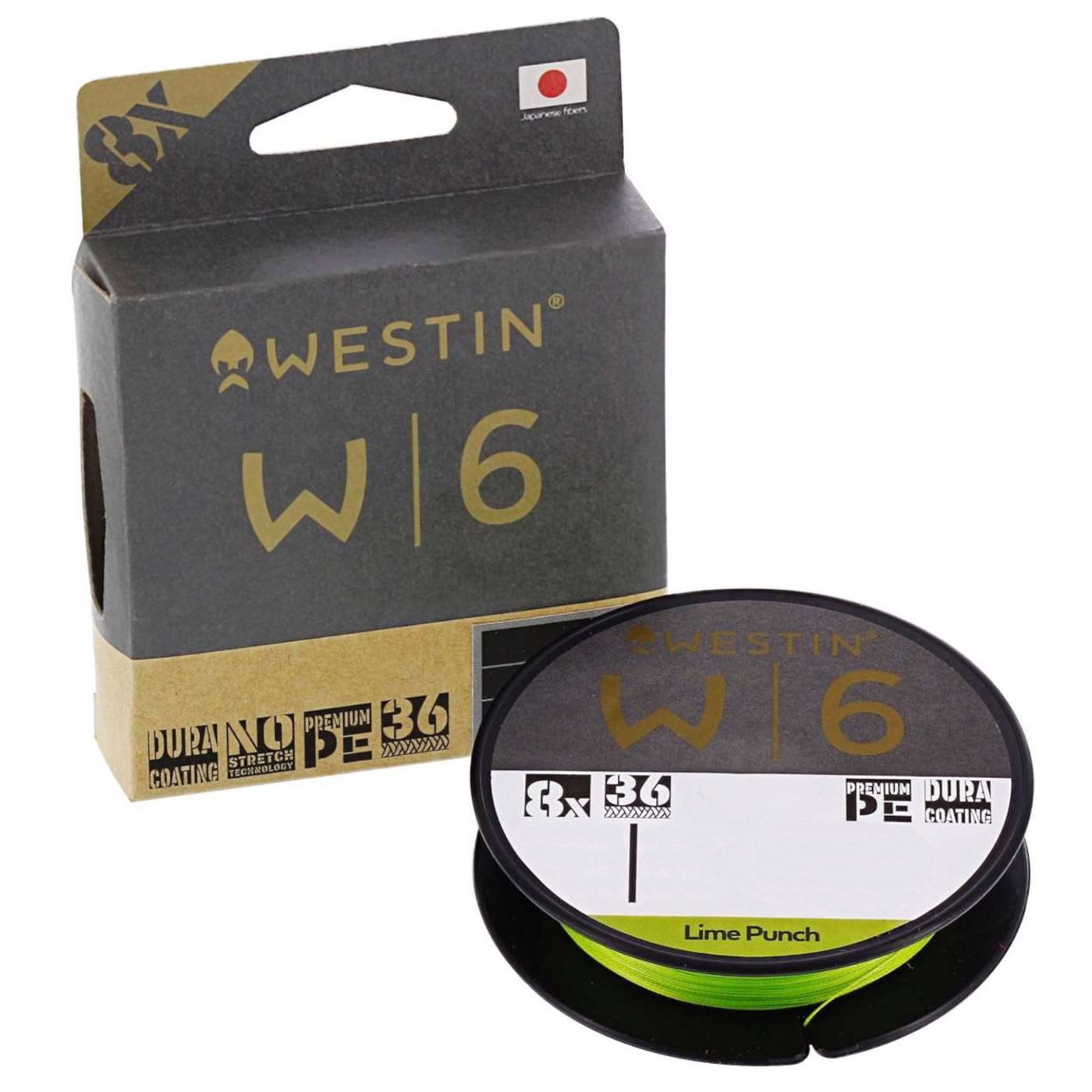 Angelschnur Westin W6 8 Braid Lime Punch - 135m geflochtene Schnur