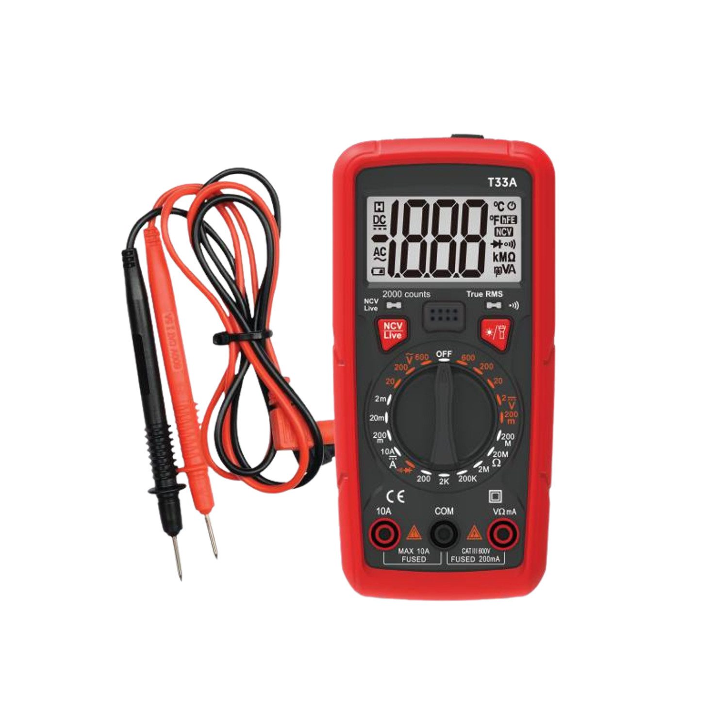 LTC Lasermessgerät Universal-Messgerät AC/DC LXT33A NCV Taschenlampe, Taschenlampenfunktion, Diodentestfunktion