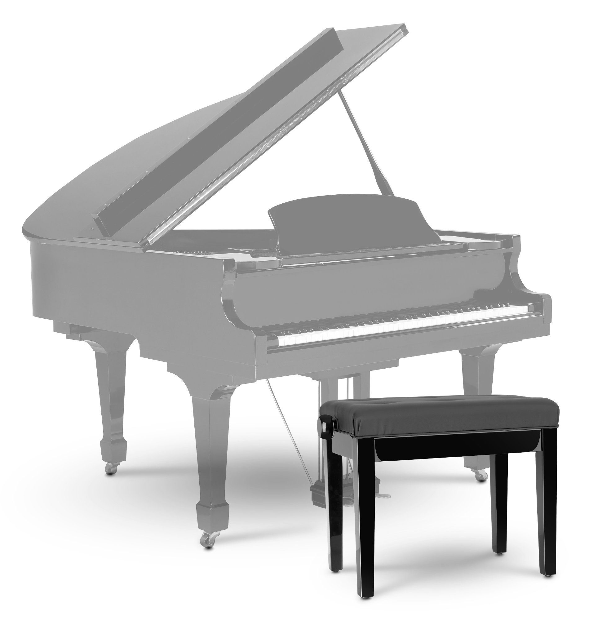 x 47,5 von Schwarz Kreuz-Mechanik Hochglanz | Modell (Hochwertiger Klavierhocker, Höhenverstellbar 1-St., 55 Pianobank Schwarz Classic cm Sitzfläche: - D 35 - 4-fache cm), 55,5 Cantabile Klavierbank