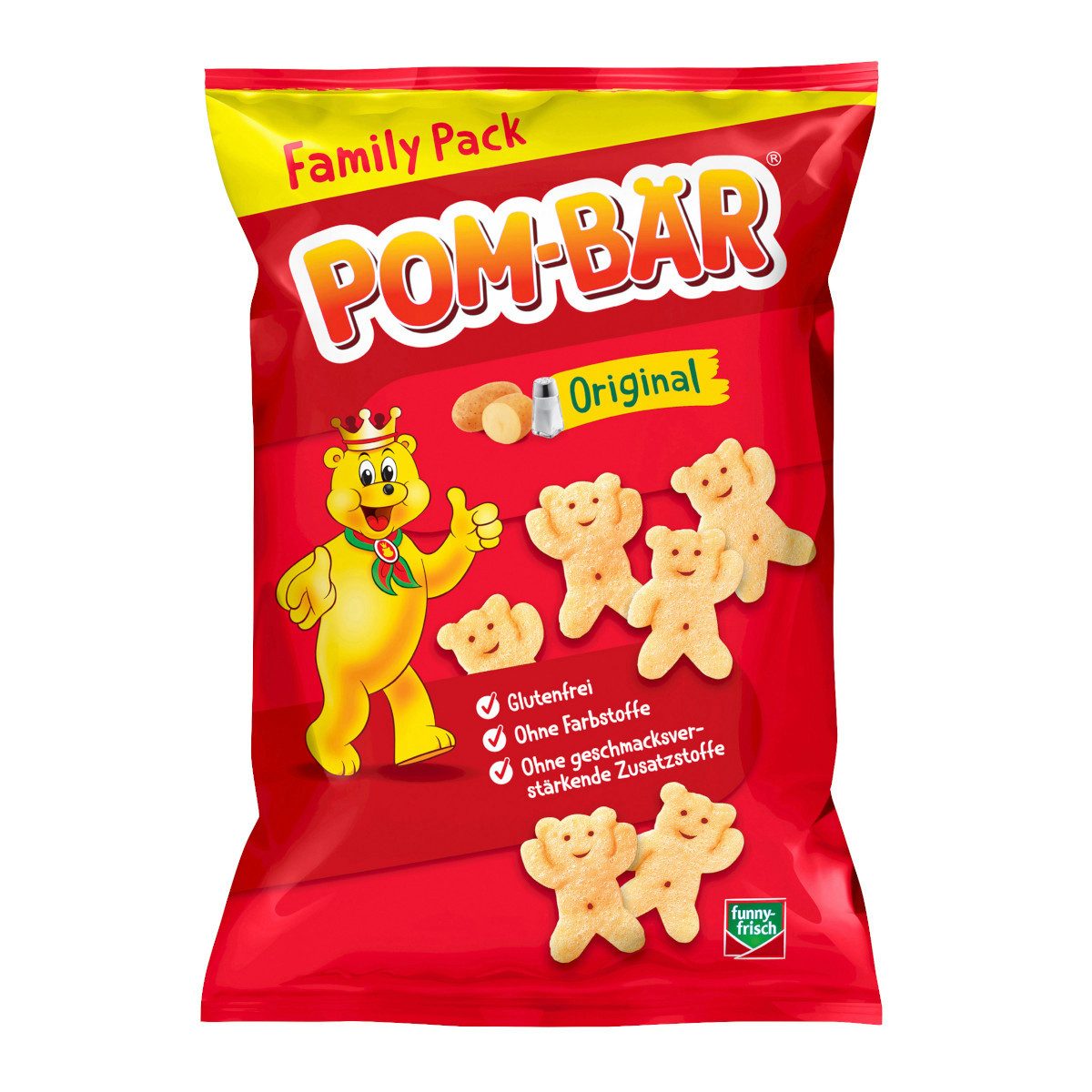 Pom-Bär Knabberei, Pom-Bär Original Kartoffelsnack gesalzen Familienpackung 120g