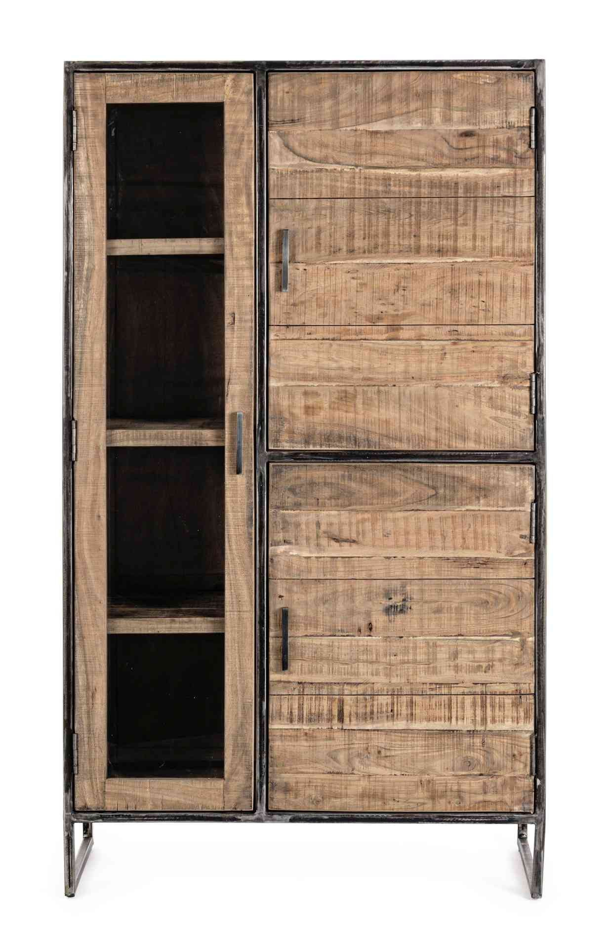 Feeling4Home Highboard Elmer aus Akazienholz, 3 Türen