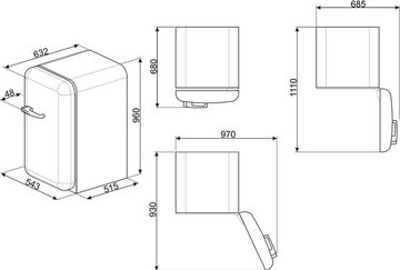 Smeg Kühlschrank FAB10HRCR5, 97 cm hoch, 54,5 cm breit