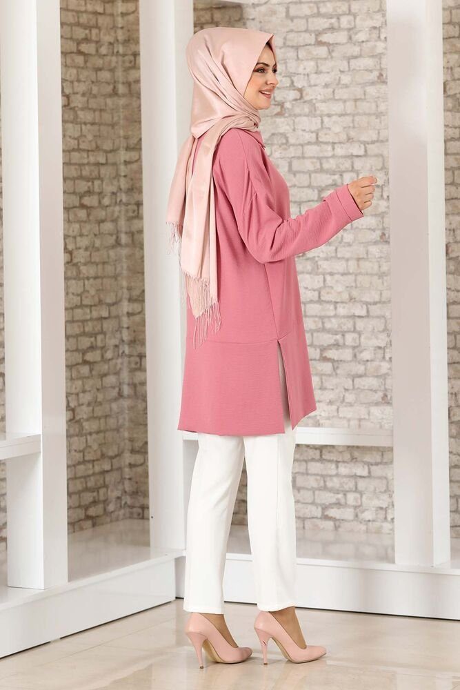 Modavitrini Longtunika Lockere Hijab-Tunika mit Knopfdetail Damen Tunika (SALAS TUNIK)