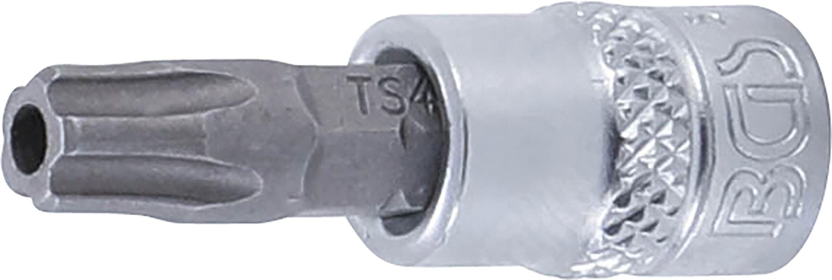 BGS technic Bit-Schraubendreher Bit-Einsatz, Antrieb Innenvierkant 6,3 mm (1/4), TS-Profil (für Torx Plus) mit Bohrung TS40