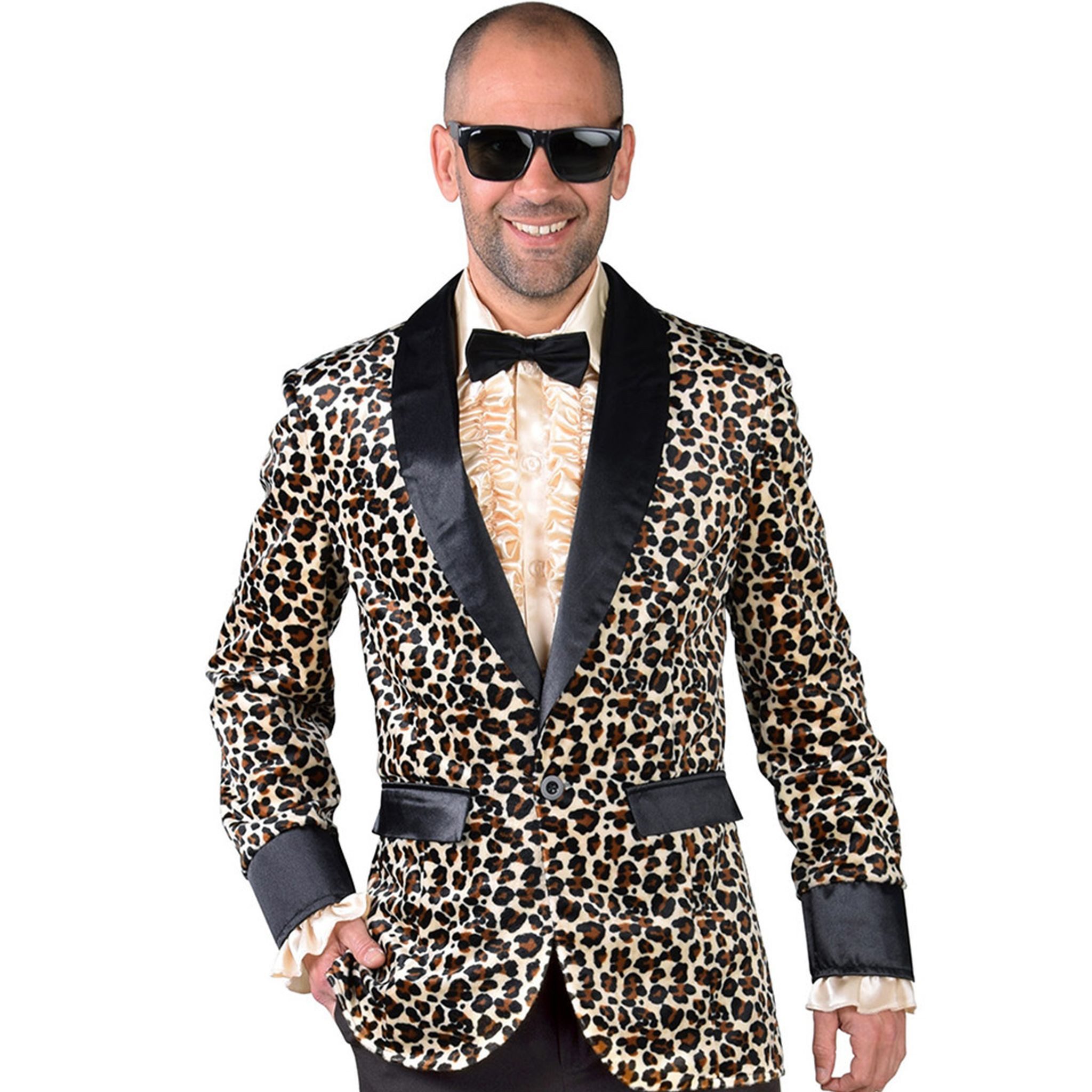 Funny Fashion Kostüm Sakko Sheeba Leo-Look Herren Tierprint