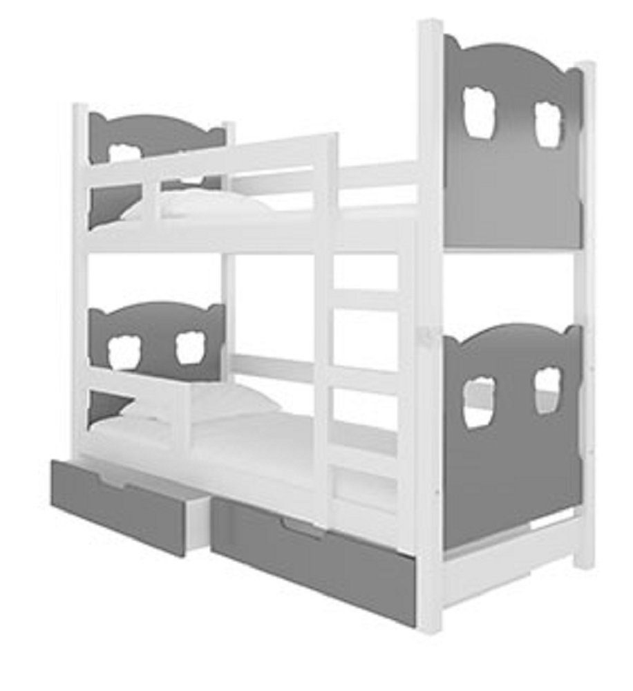 / Kiefer wählbar Absetzungen: MARABA Farbe Schlafgelegenheiten) Hochbett 2 mit Feldmann-Wohnen weiß (Etagenbett grau