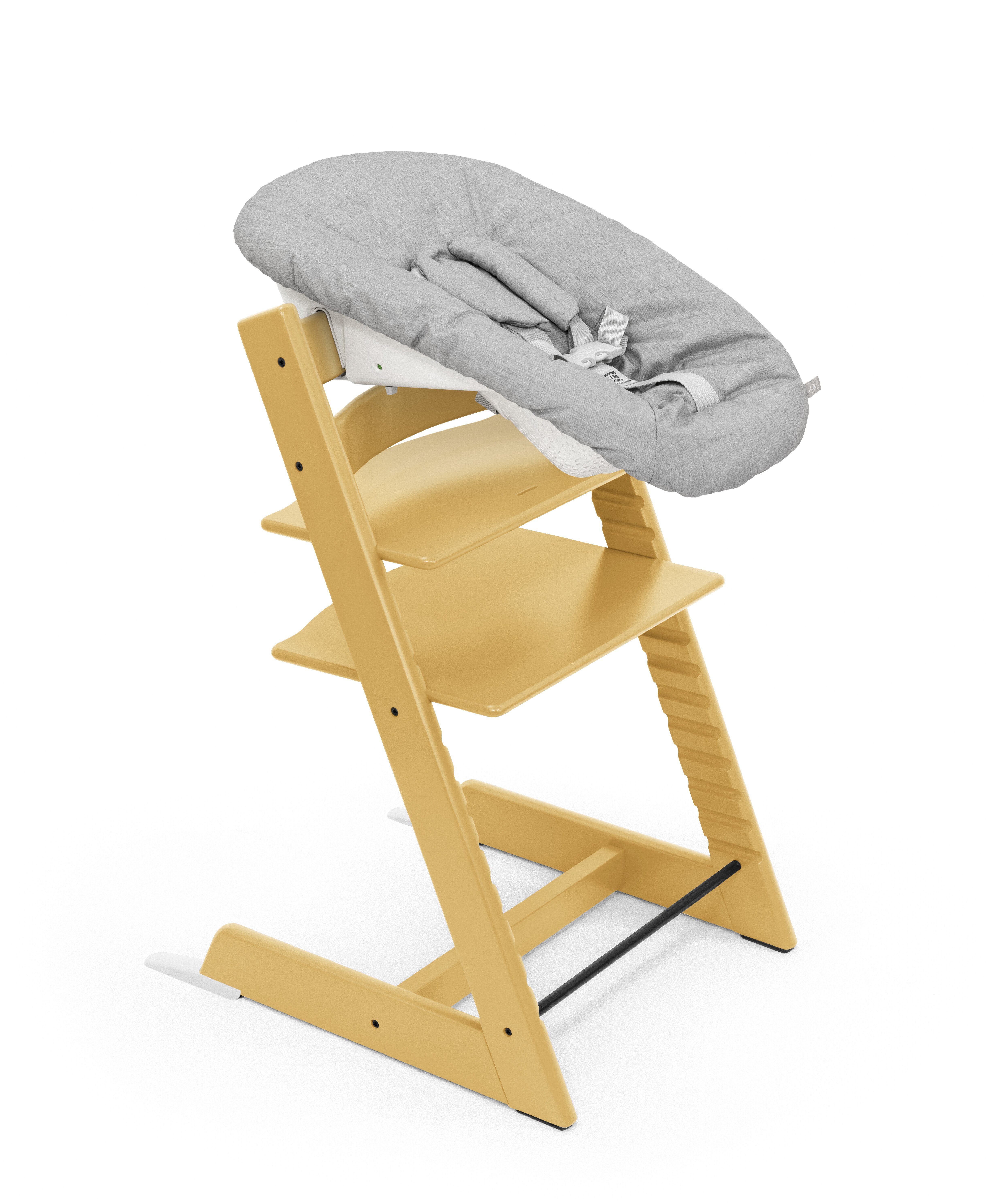 Stokke Hochstuhl Tripp Trapp® Kinderhochstuhl mit Newborn Set, Höhen- und tiefenverstellbare Sitz- und Fußplatten