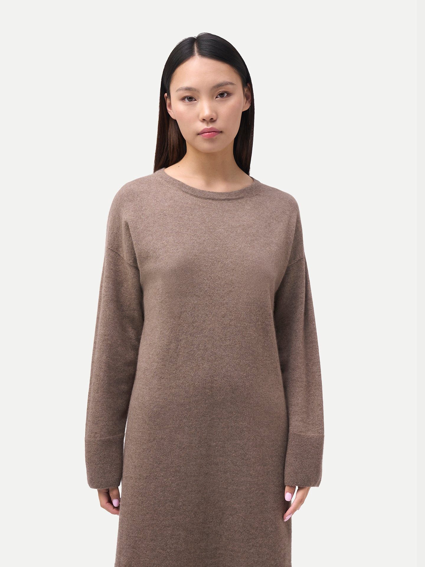 GOBI Cashmere Strickkleid Strickkleid mit Rundhalsausschnitt günstig online kaufen