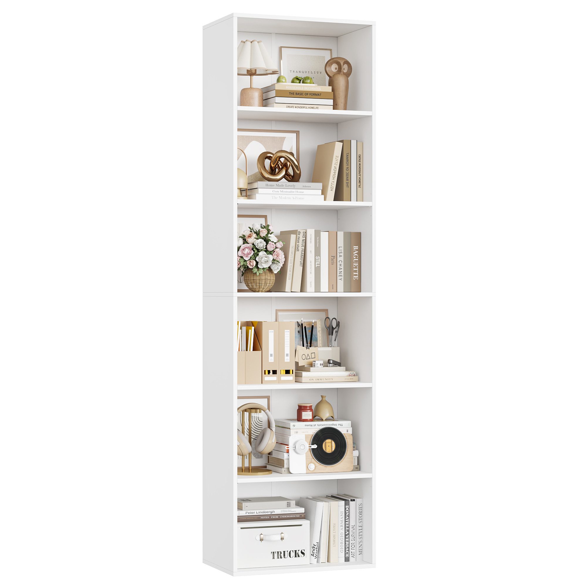 Homfa Bücherregal Regal mit 6 Fächern, 190,5cm Bücherschrank Standregal, ve günstig online kaufen