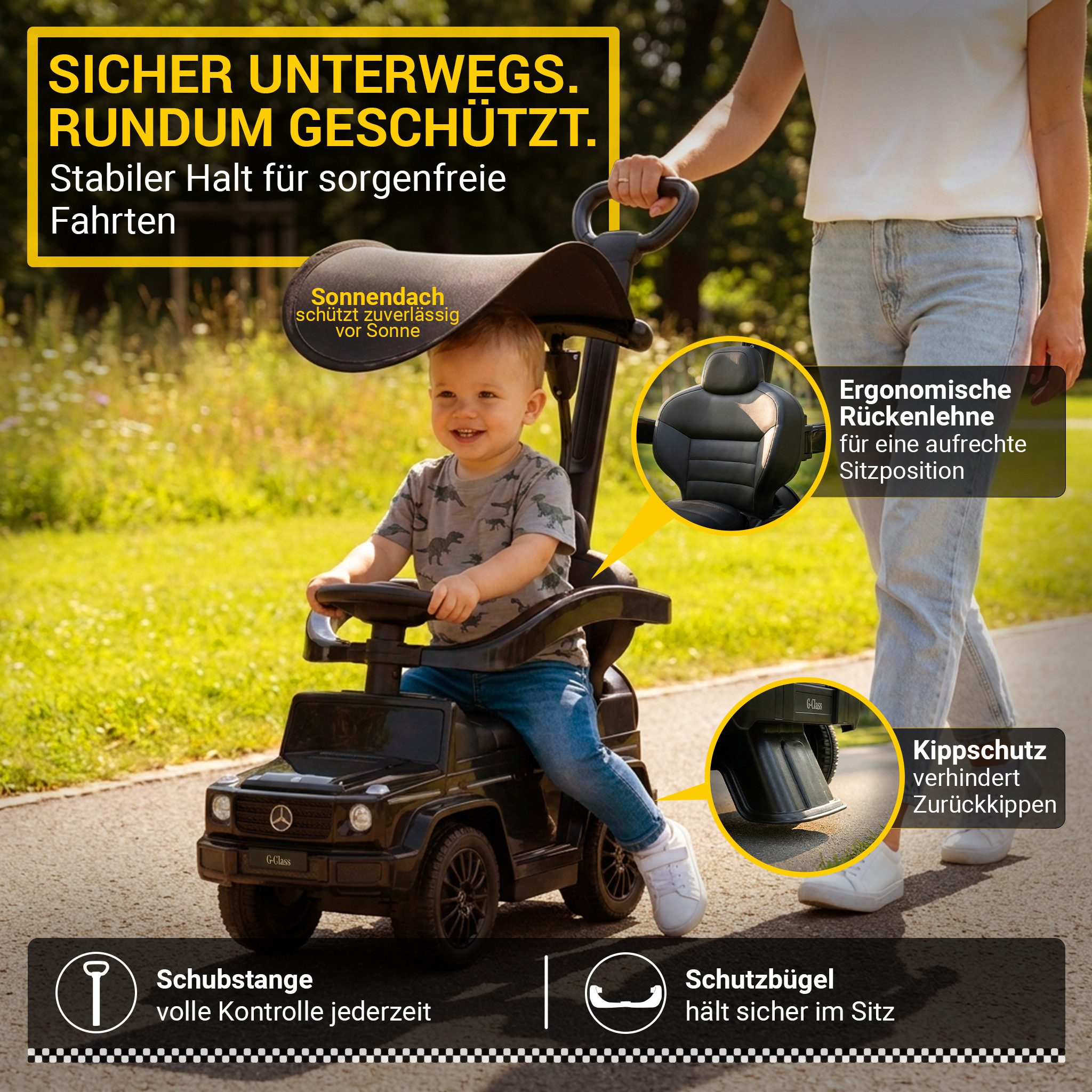 Actionbikes Motors Rutscherauto Mercedes G350d 3in1 Rutschauto, Kinderschieber & Lauflernwagen