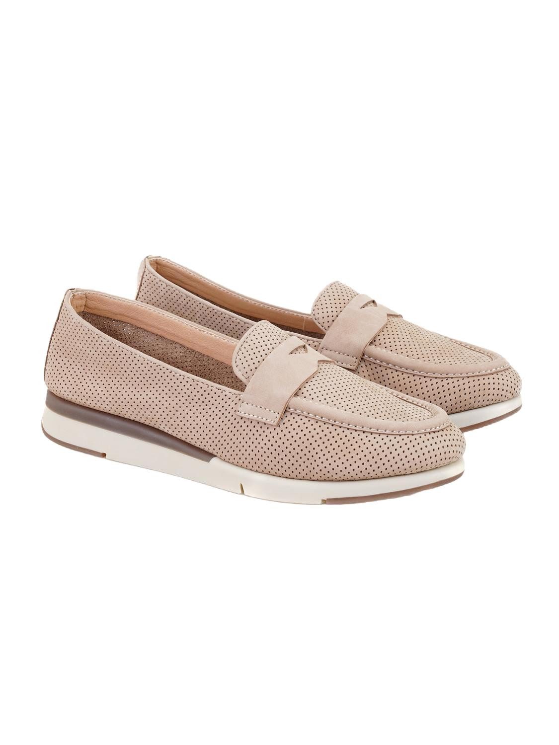Desa Damen-Plateau-Slipper aus Leder – Synthetiksohle, atmungsaktiv Loafer