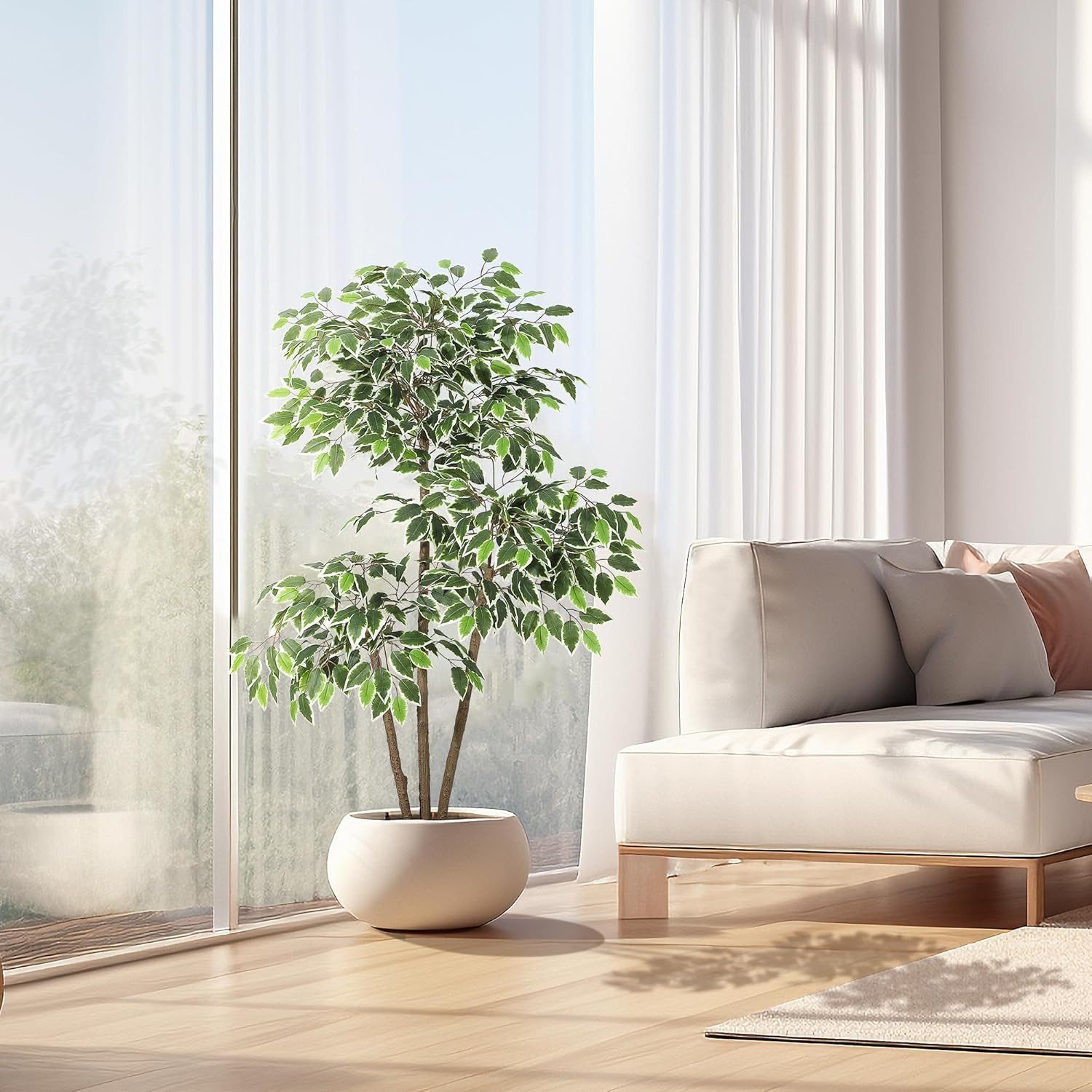 Kunstpflanze Kunstbaum 150cm große künstliche Ficus-Bäume, künstliche Pflanzen, GarveeMore, Höhe 150 cm