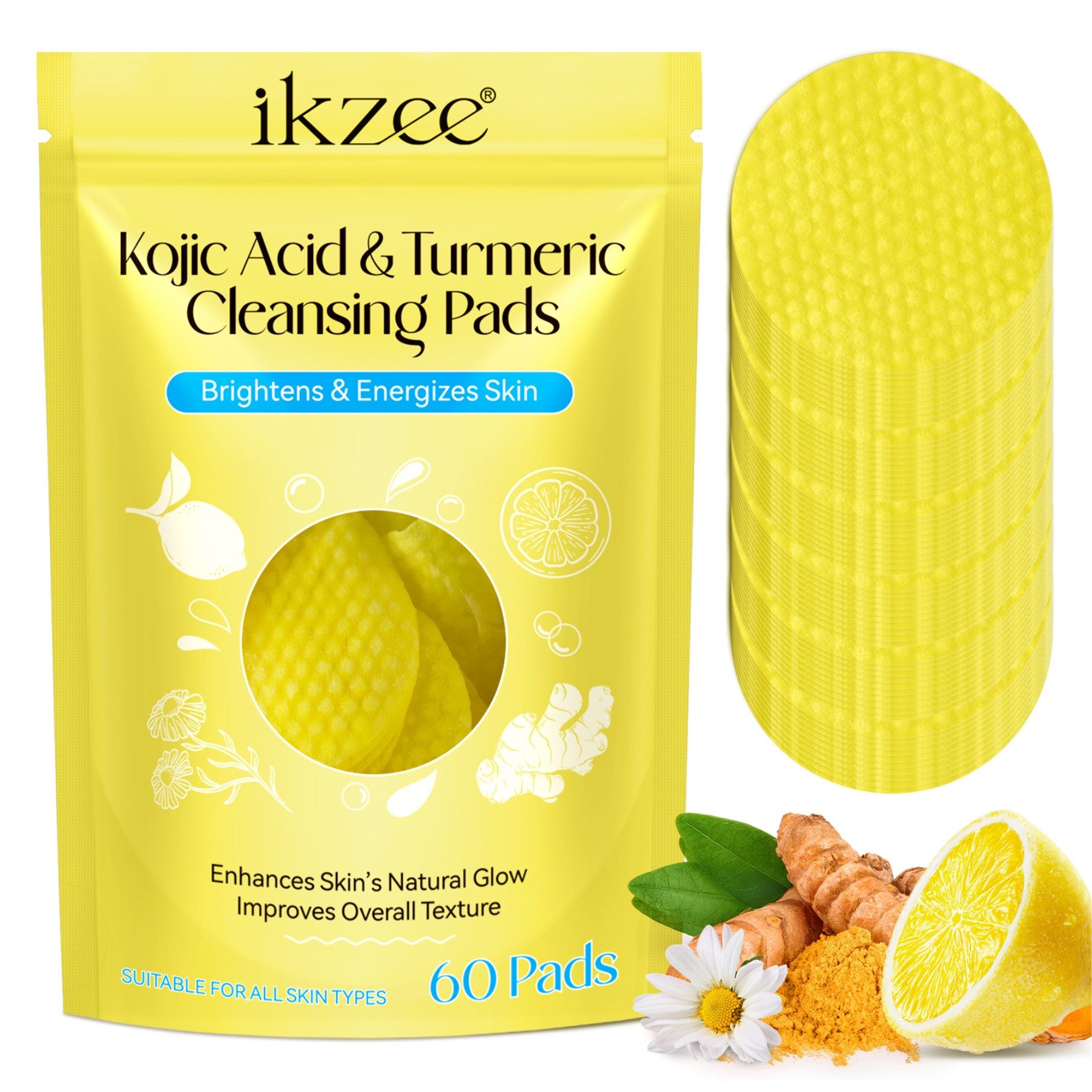 Gesichtsreinigungstücher Gesichtspads Gesichtsreinigung Kurkuma Turmeric Cleansing Pads