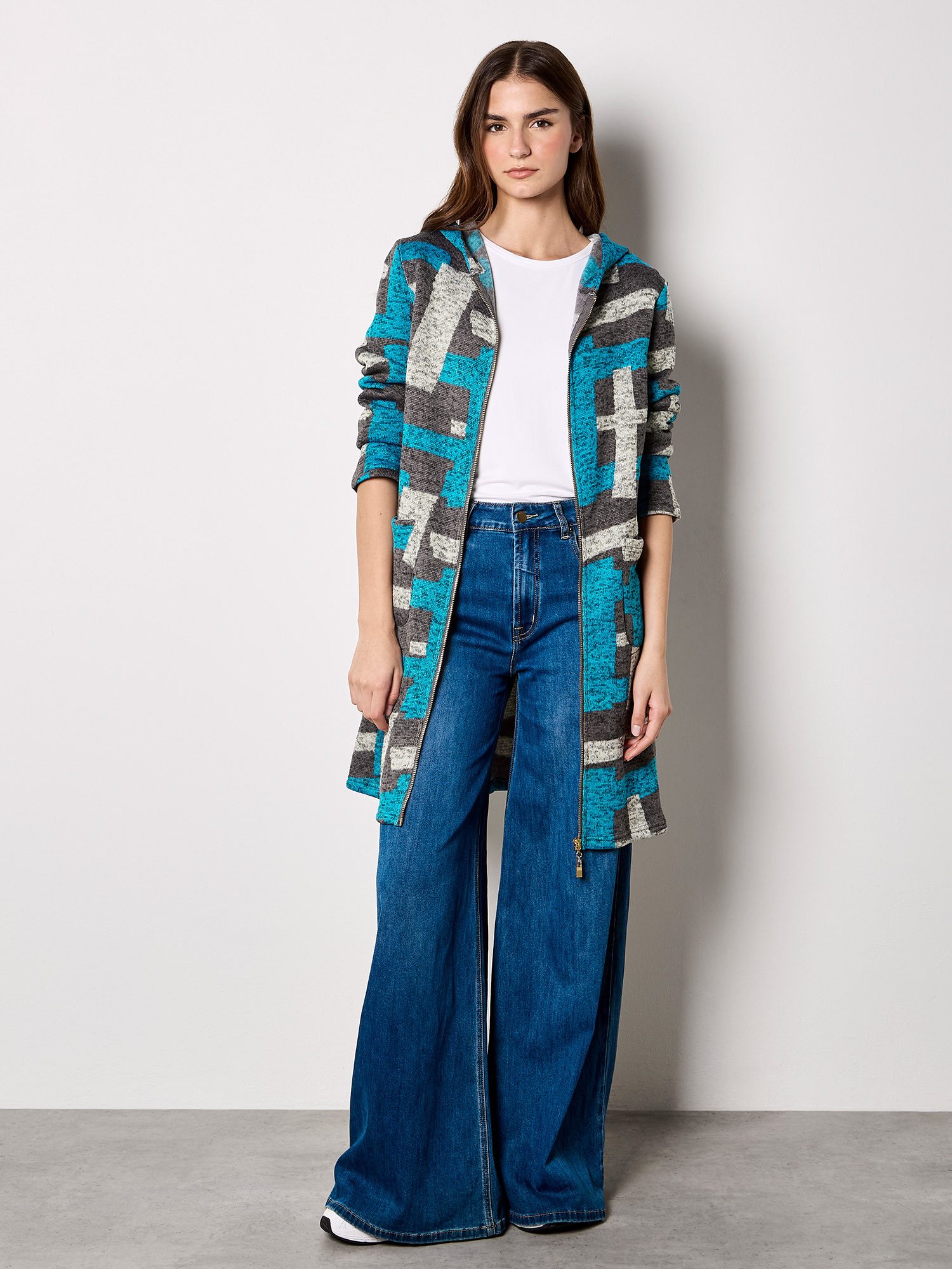 Apricot Kapuzenstrickjacke