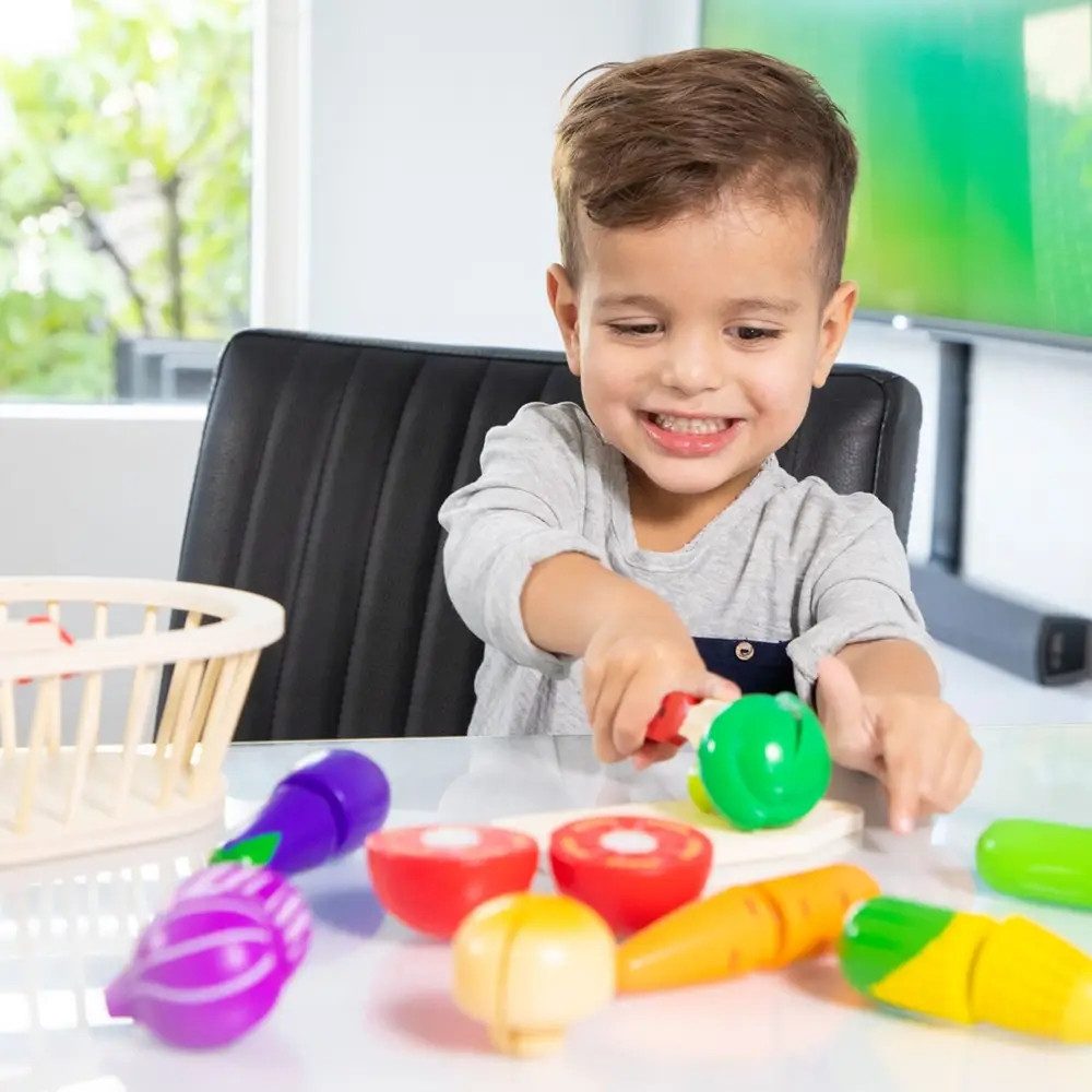 Eitech Spiel-Kochgeschirr Schneide Set - Gemüse in Holzkorb