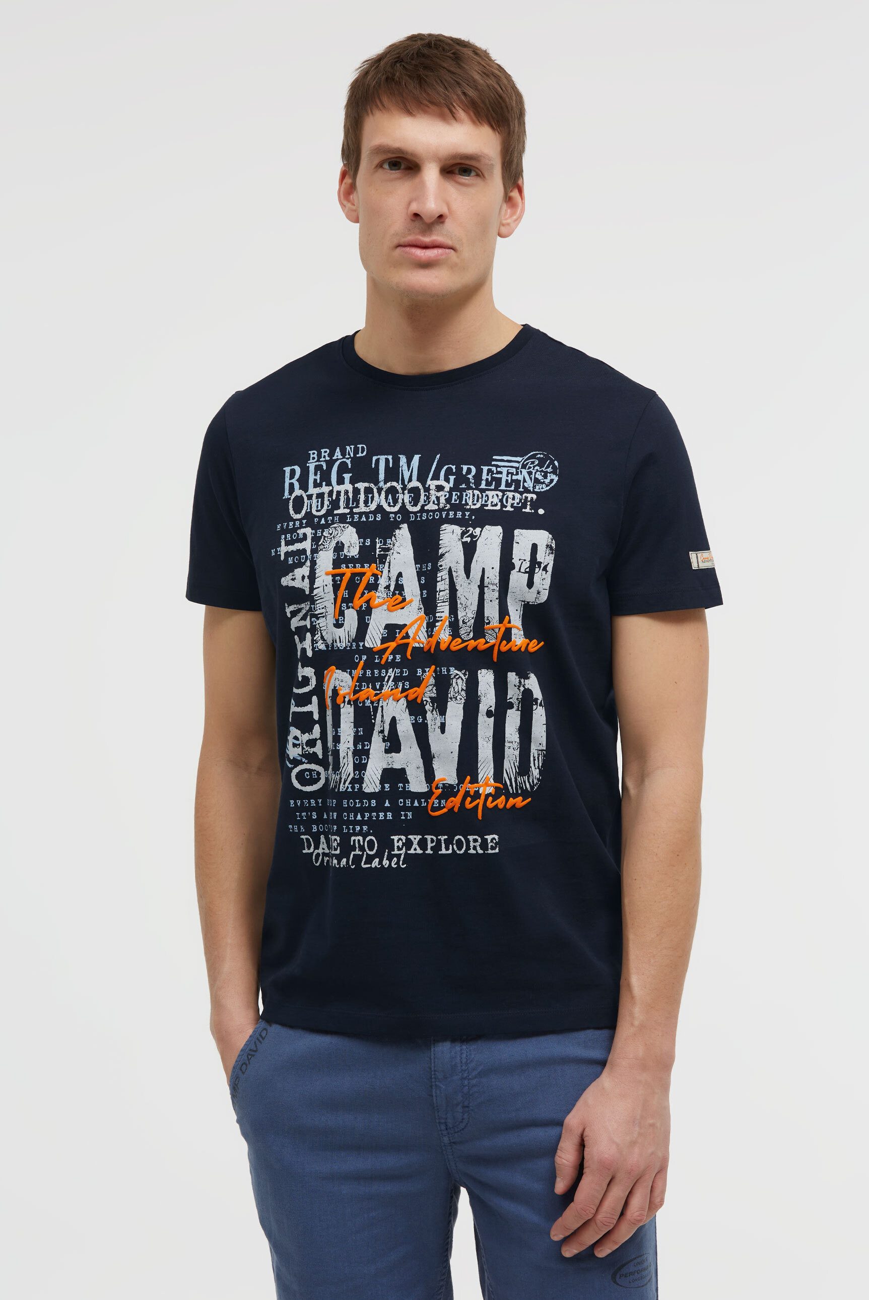 CAMP DAVID Rundhalsshirt mit Necktape