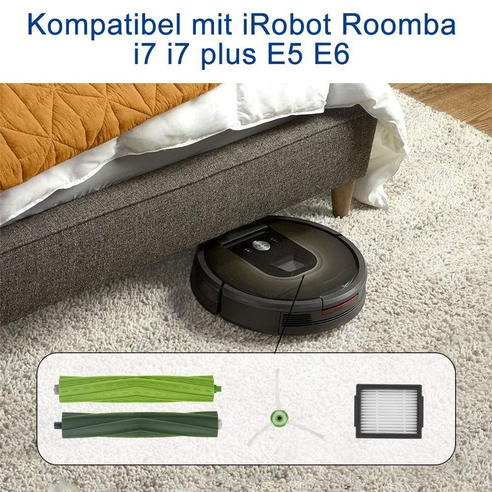 Lamon Staubsaugerzubehörtasche Set Replacement Accessories E6 with i7 iRobot E5 i7+ Roomba Compatible