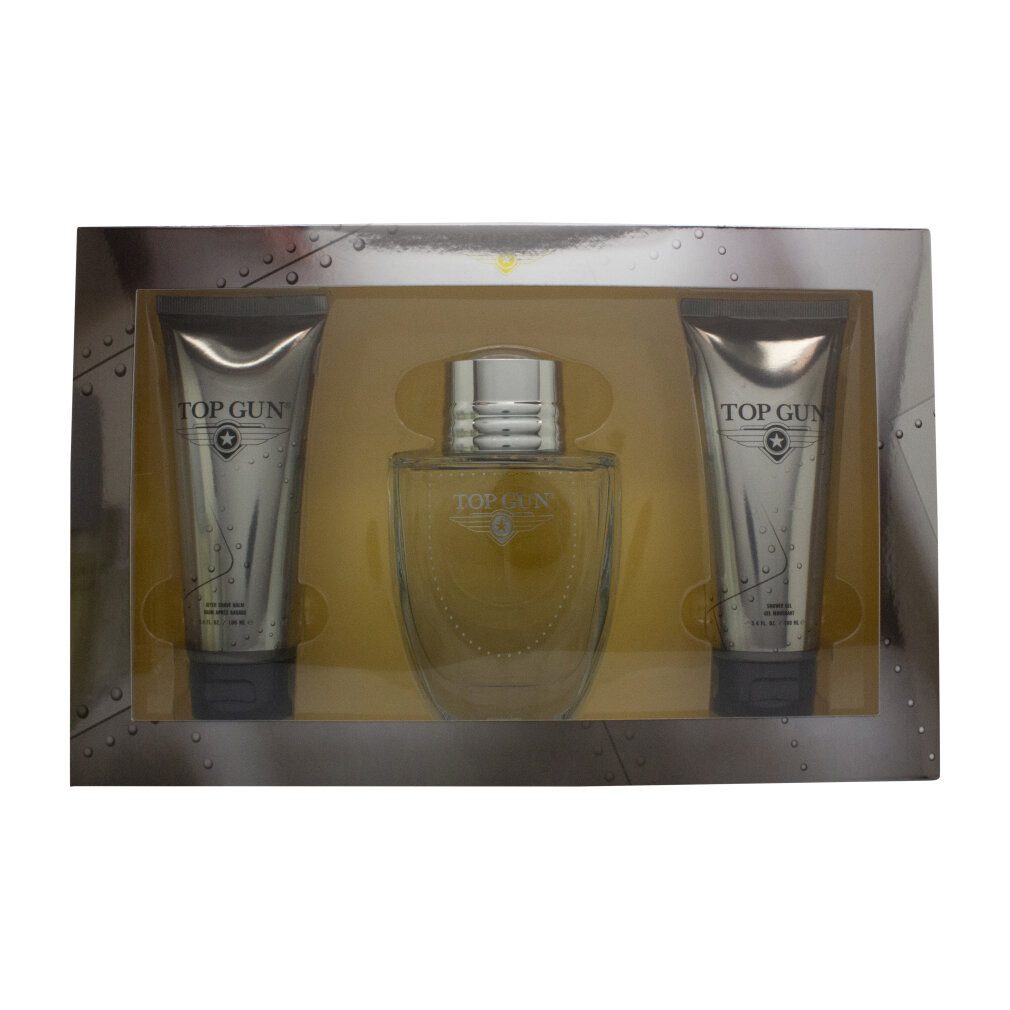 TOP GUN Eau de Toilette Chevron Geschenkset EDT + Duschgel + Aftershave Balsam