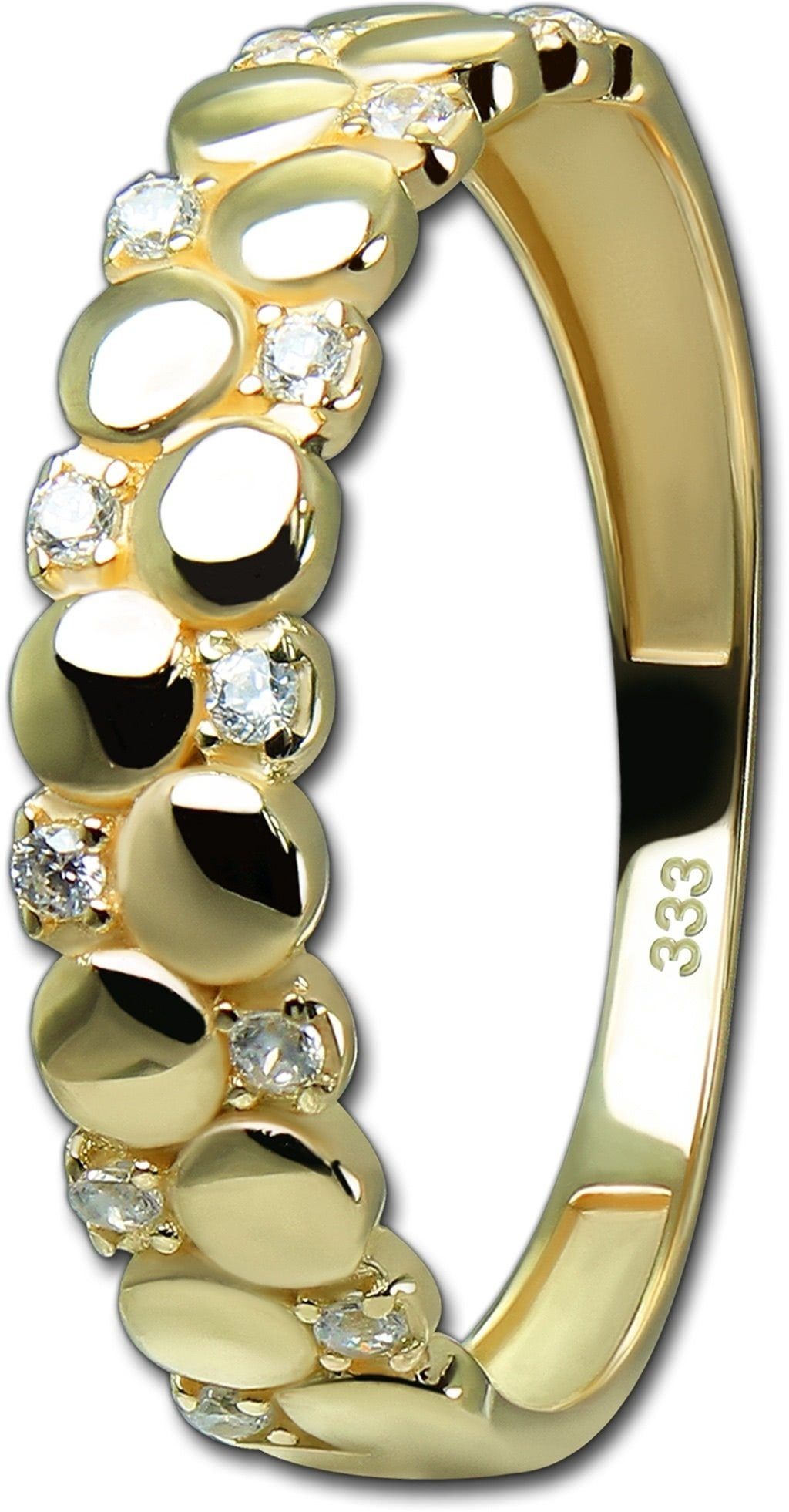 GoldDream Goldring GoldDream Gold Ring Dots Gr.56 (Fingerring), Damen Ring Echtgold, 333er Gelbgold gold, weiß Dots