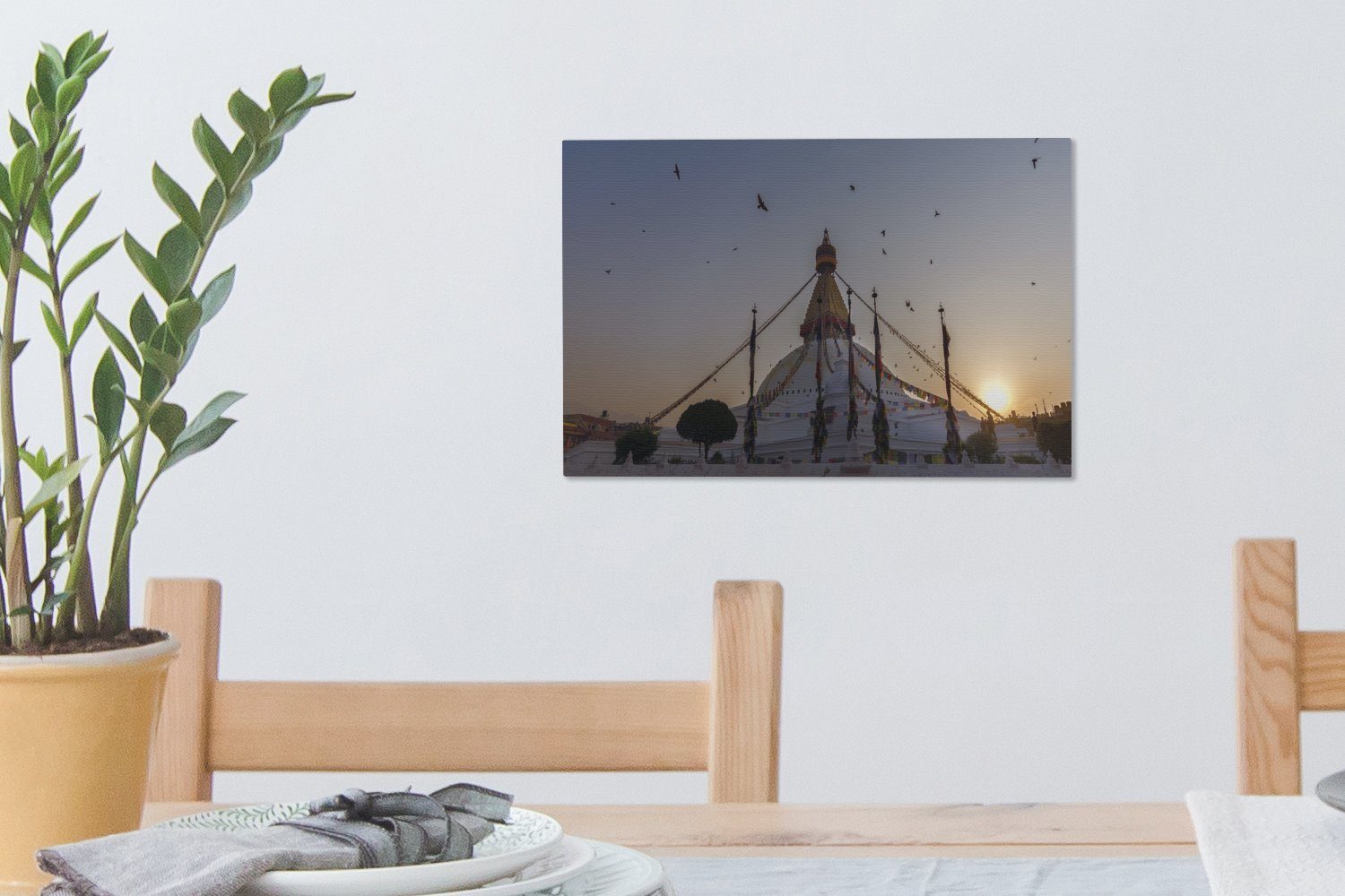 OneMillionCanvasses® Leinwandbild Monument Nepal, (1 St), cm Wanddeko, Aufhängefertig, 30x20 Leinwandbilder, Wandbild
