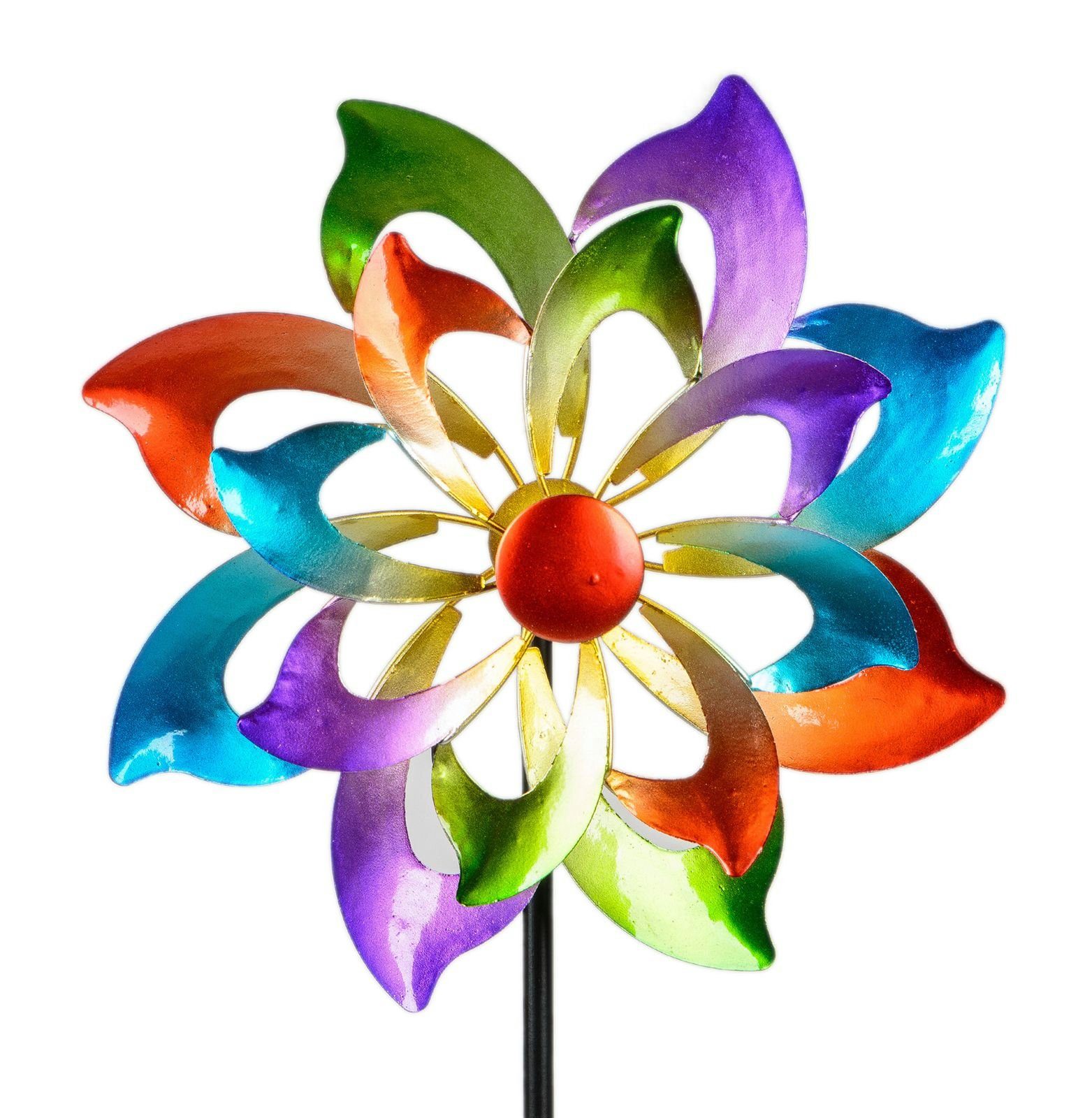 Windrad Kremers den aus Blume Metall für Gartenfigur Garten Schatzkiste Buntes