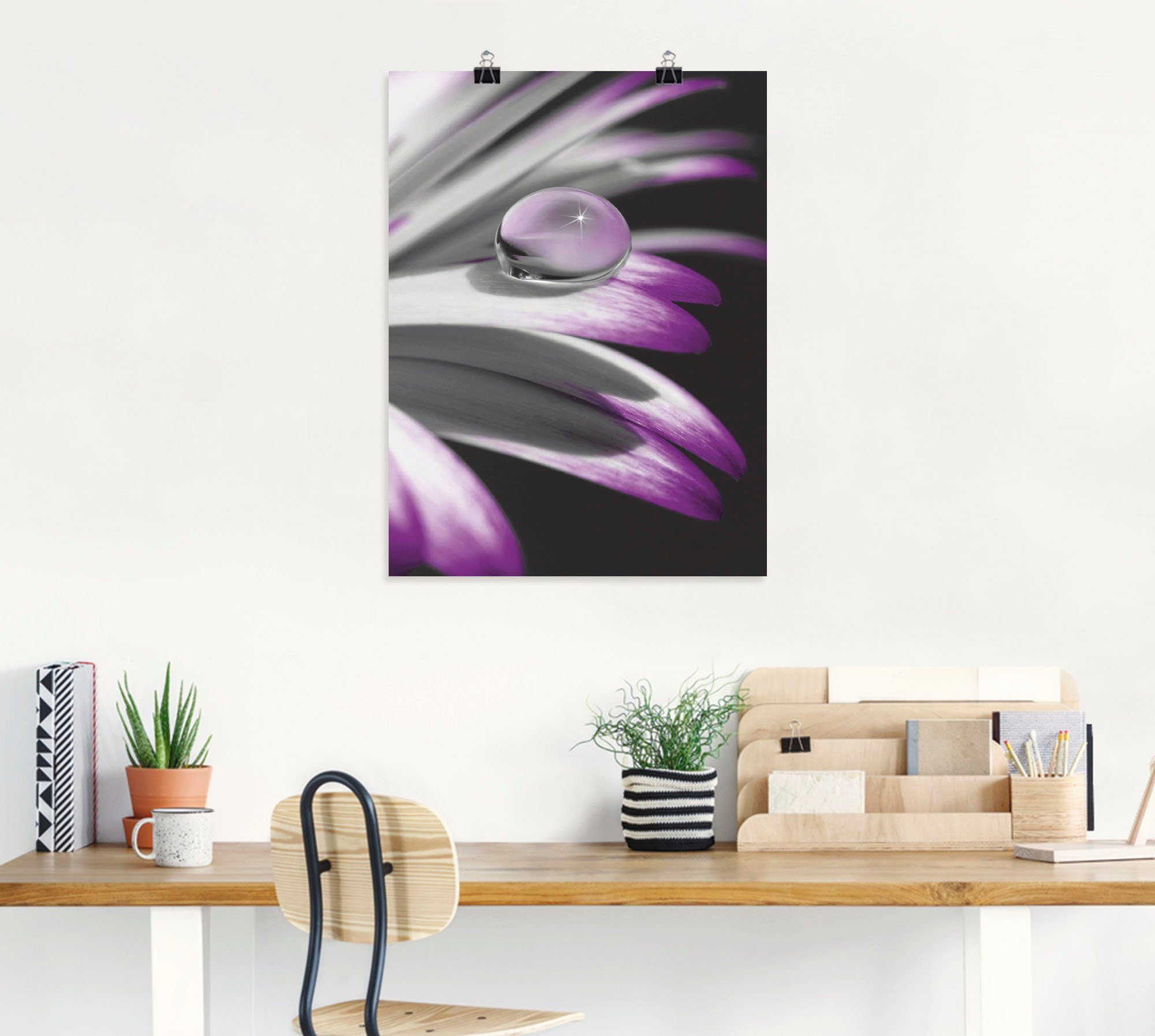 Artland Poster Tropfen, Blumen (1 St), ohne Rahmen