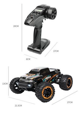 Insma RC-Auto (1:16 2,4 Ghz RC-Truck bürstenloses RC-Geländewagen 45km/h), mit 2 Akkus, Allradantrieb mit LED-Licht